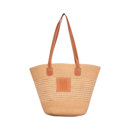 Stripe Tote Bag - Brown