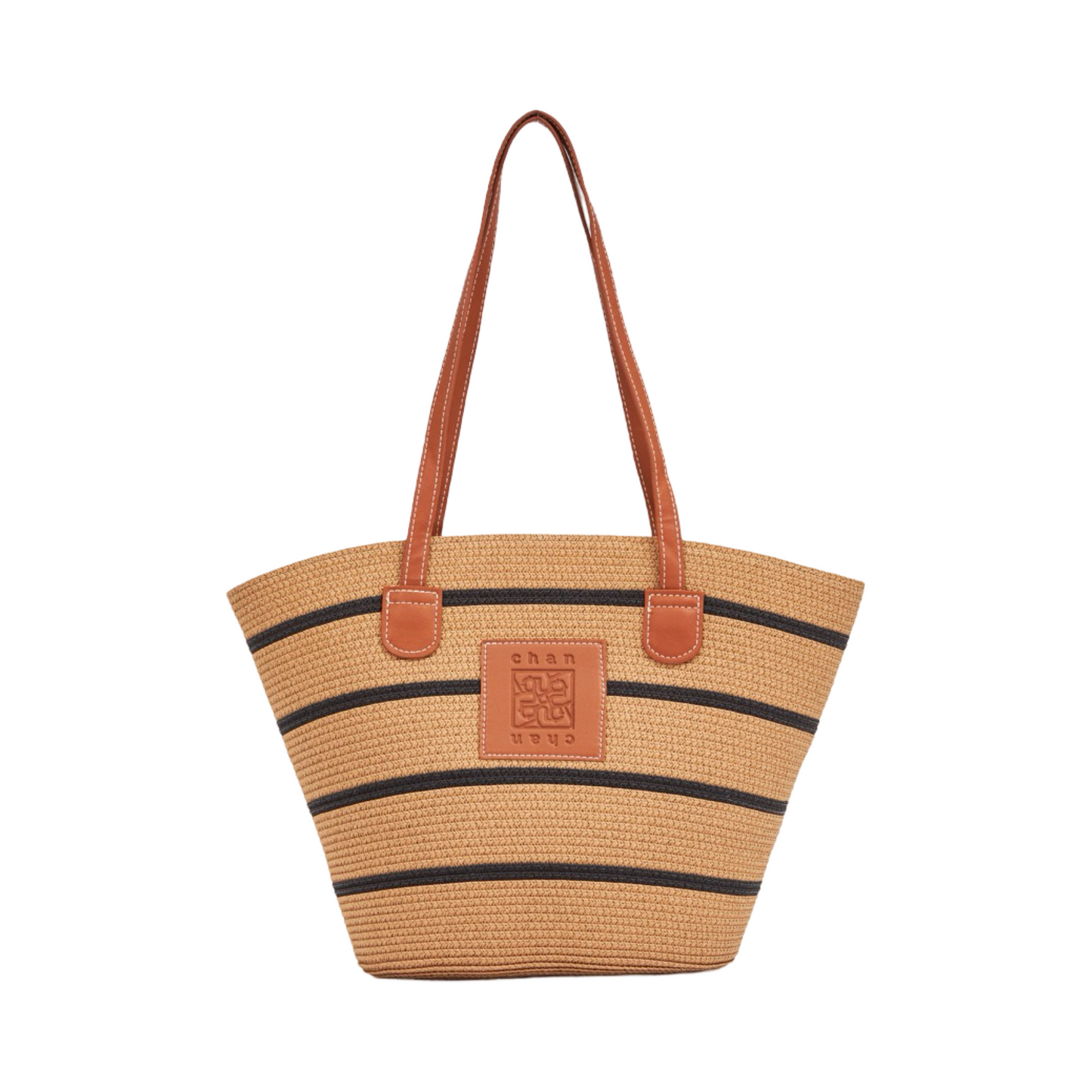 Stripe Tote Bag - Brown Black