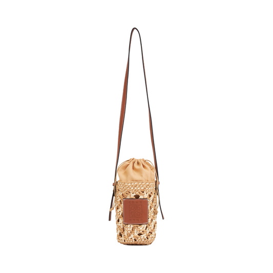Straw Mini Crossbody Bag - Brown