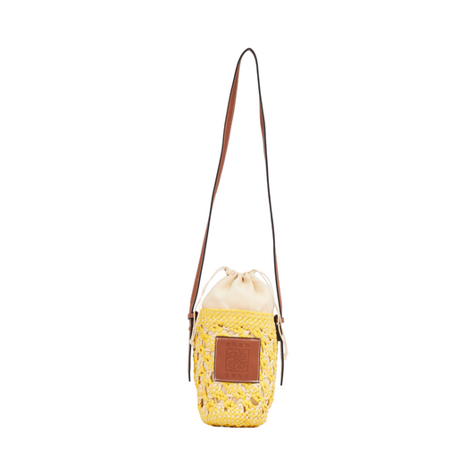 Straw Mini Crossbody Bag - Yellow