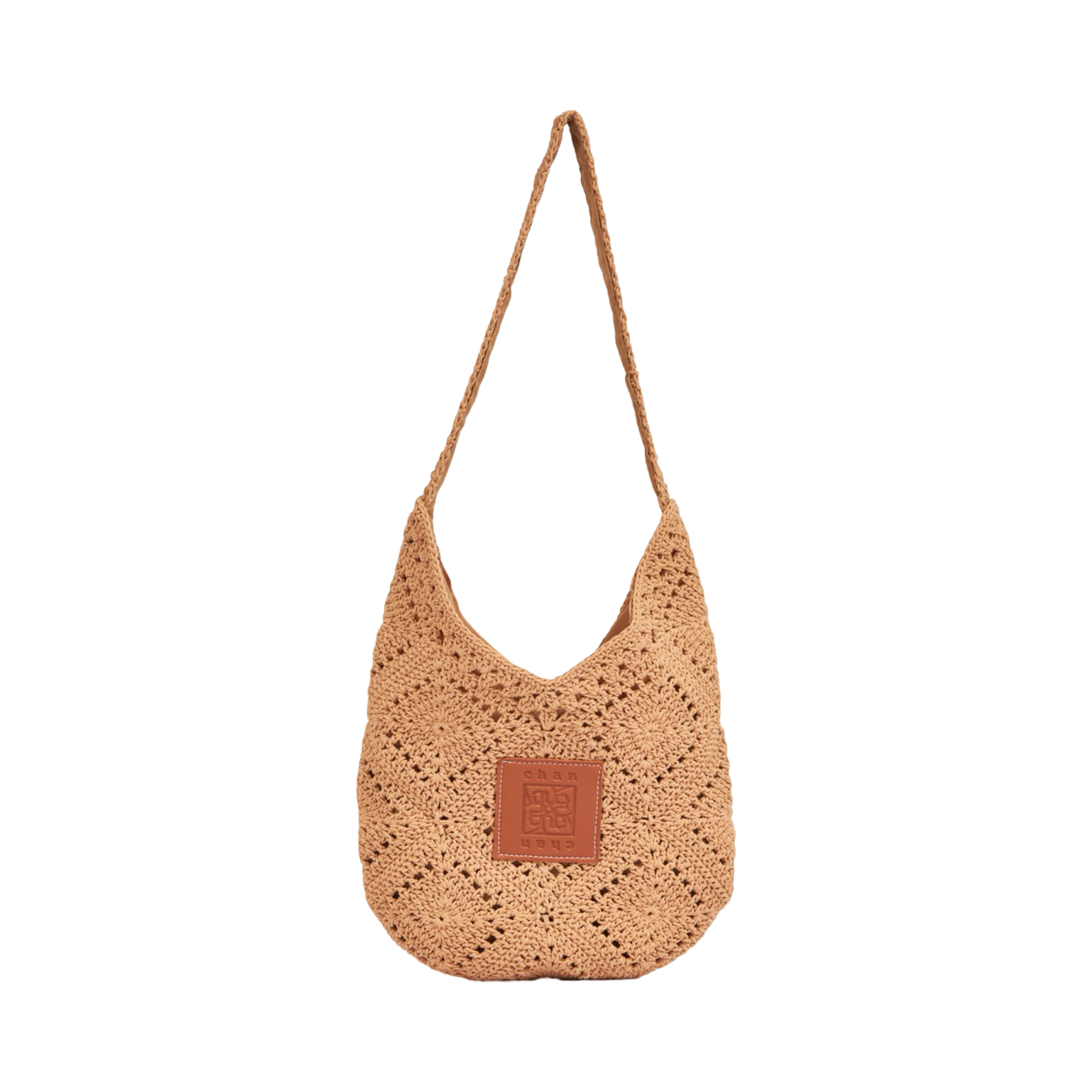Knitted Tote Bag - Brown