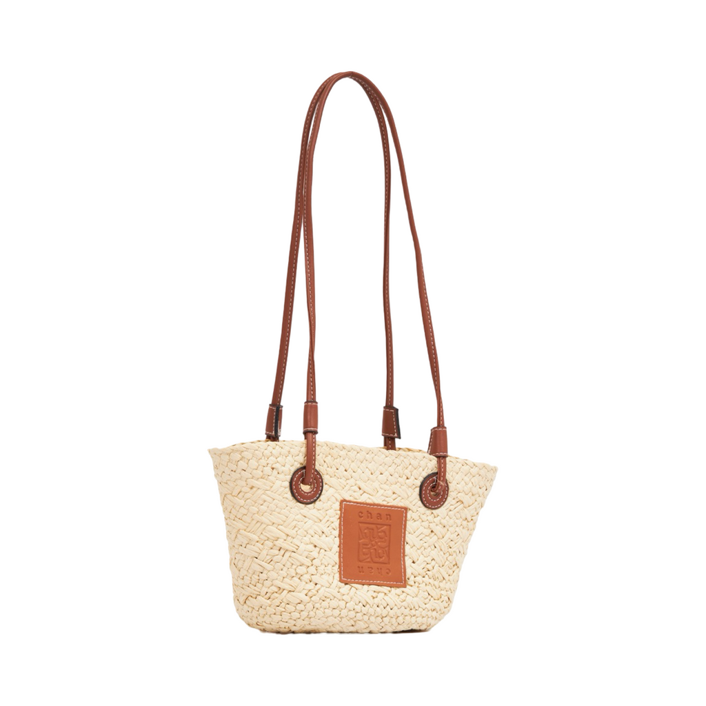 Mini Straw Tote Bag - Beige