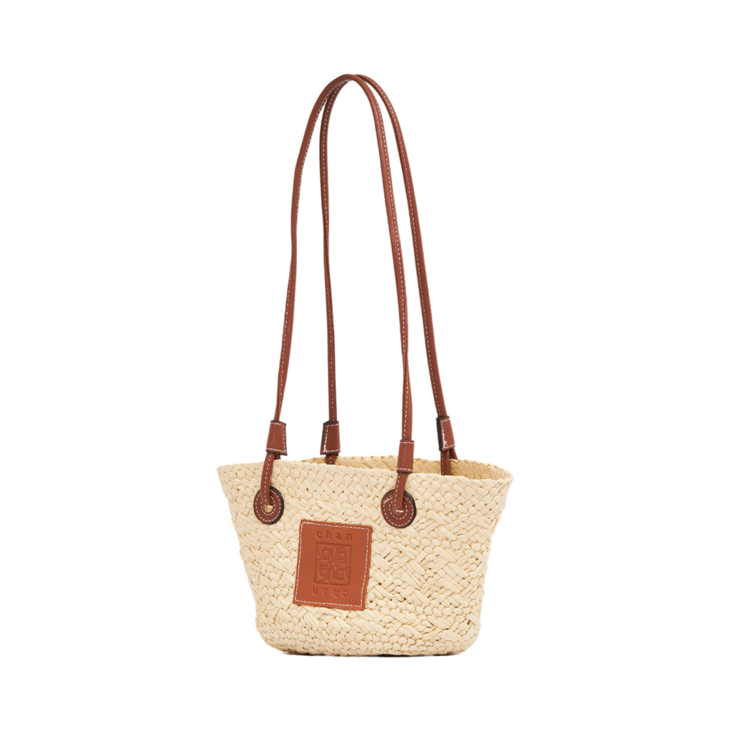 Mini Straw Tote Bag - Beige