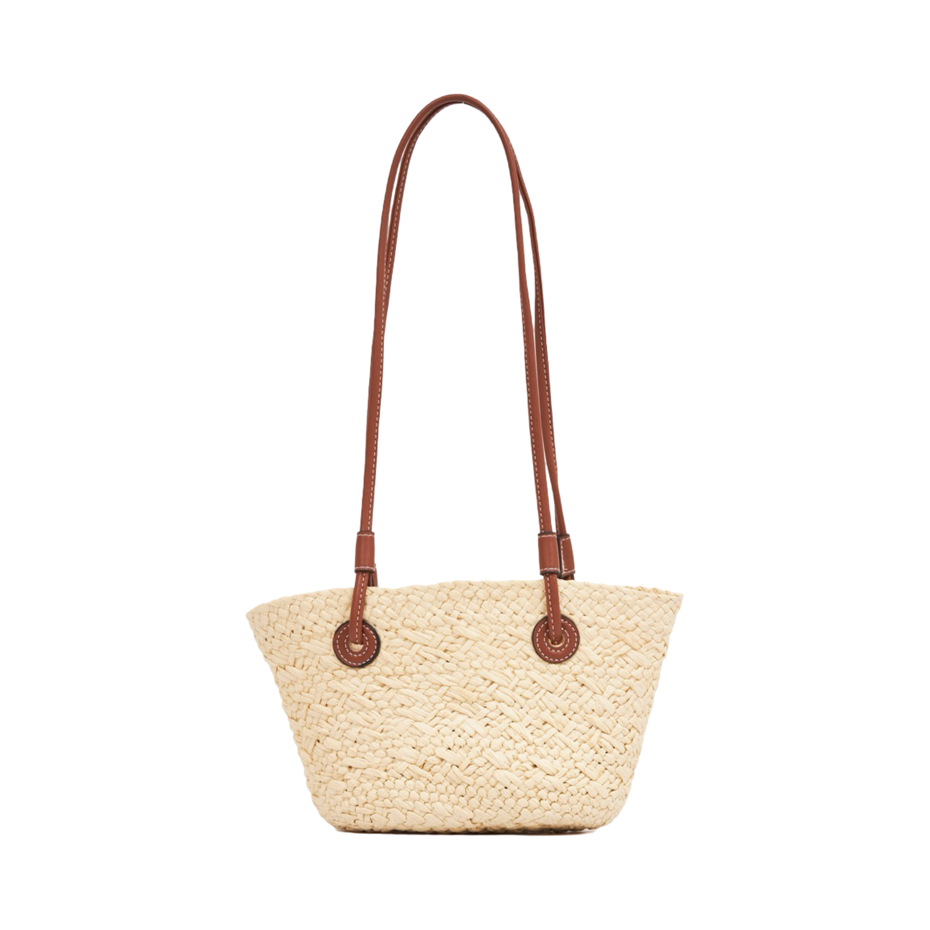 Mini Straw Tote Bag - Beige