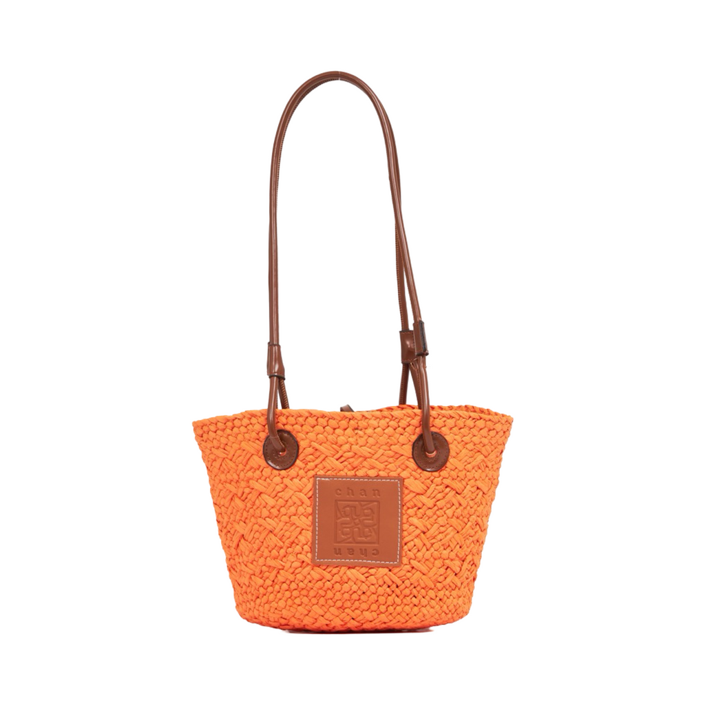 Mini Straw Tote Bag - Orange