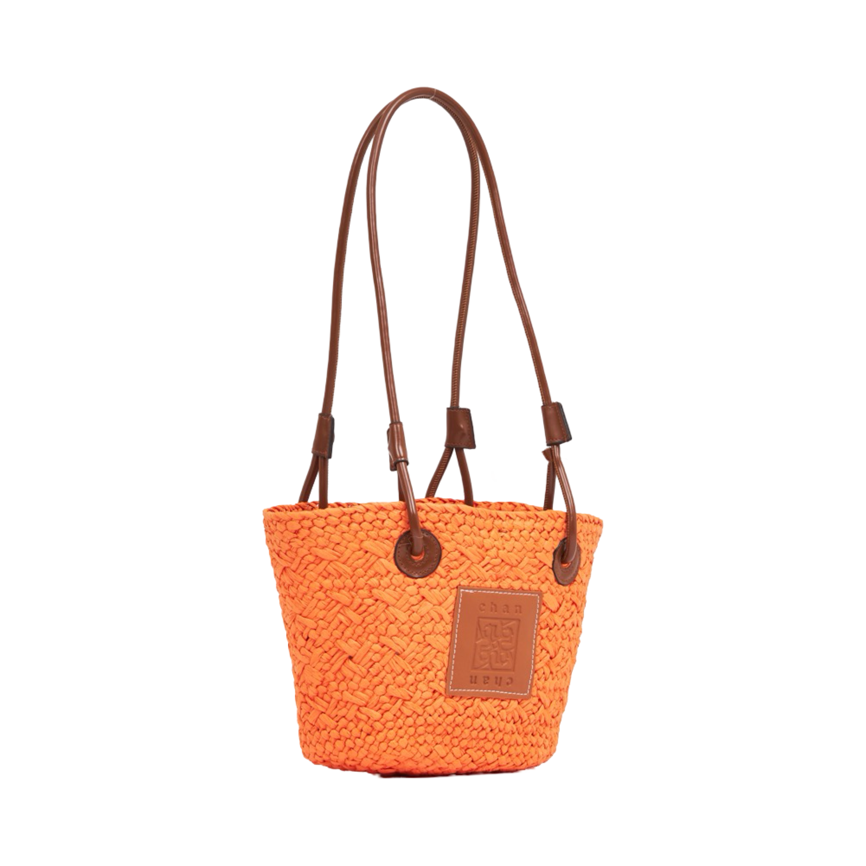 Mini Straw Tote Bag - Orange