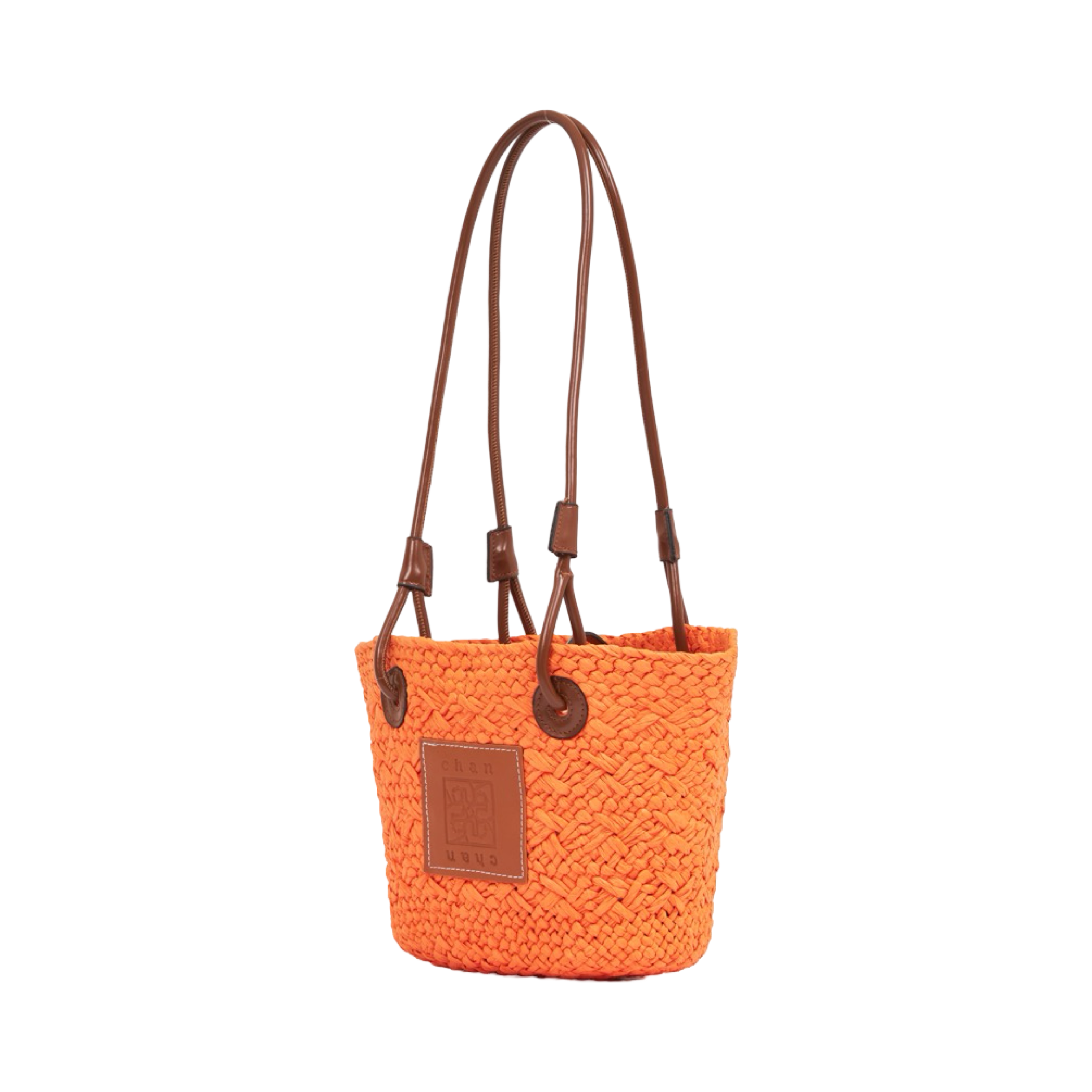 Mini Straw Tote Bag - Orange