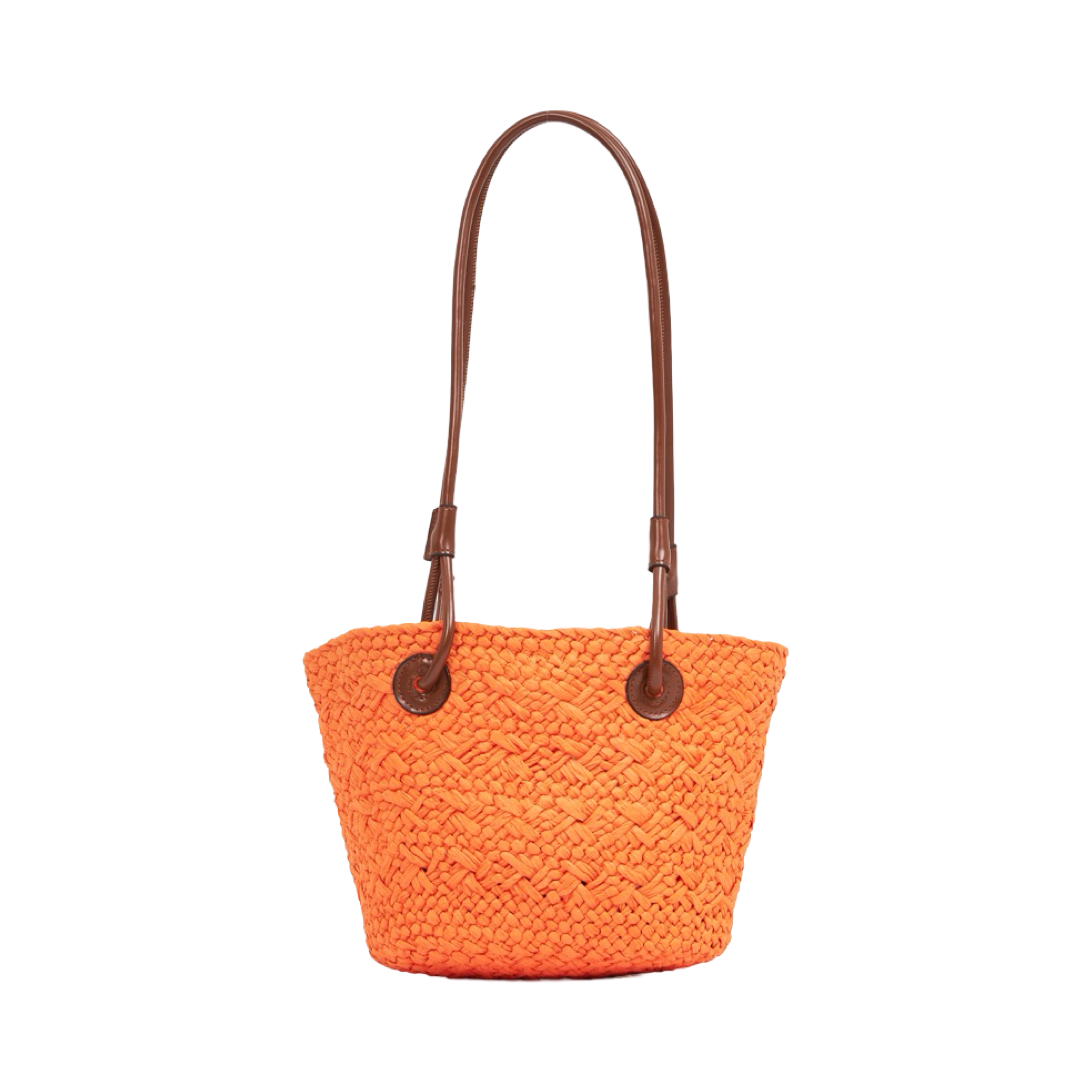 Mini Straw Tote Bag - Orange