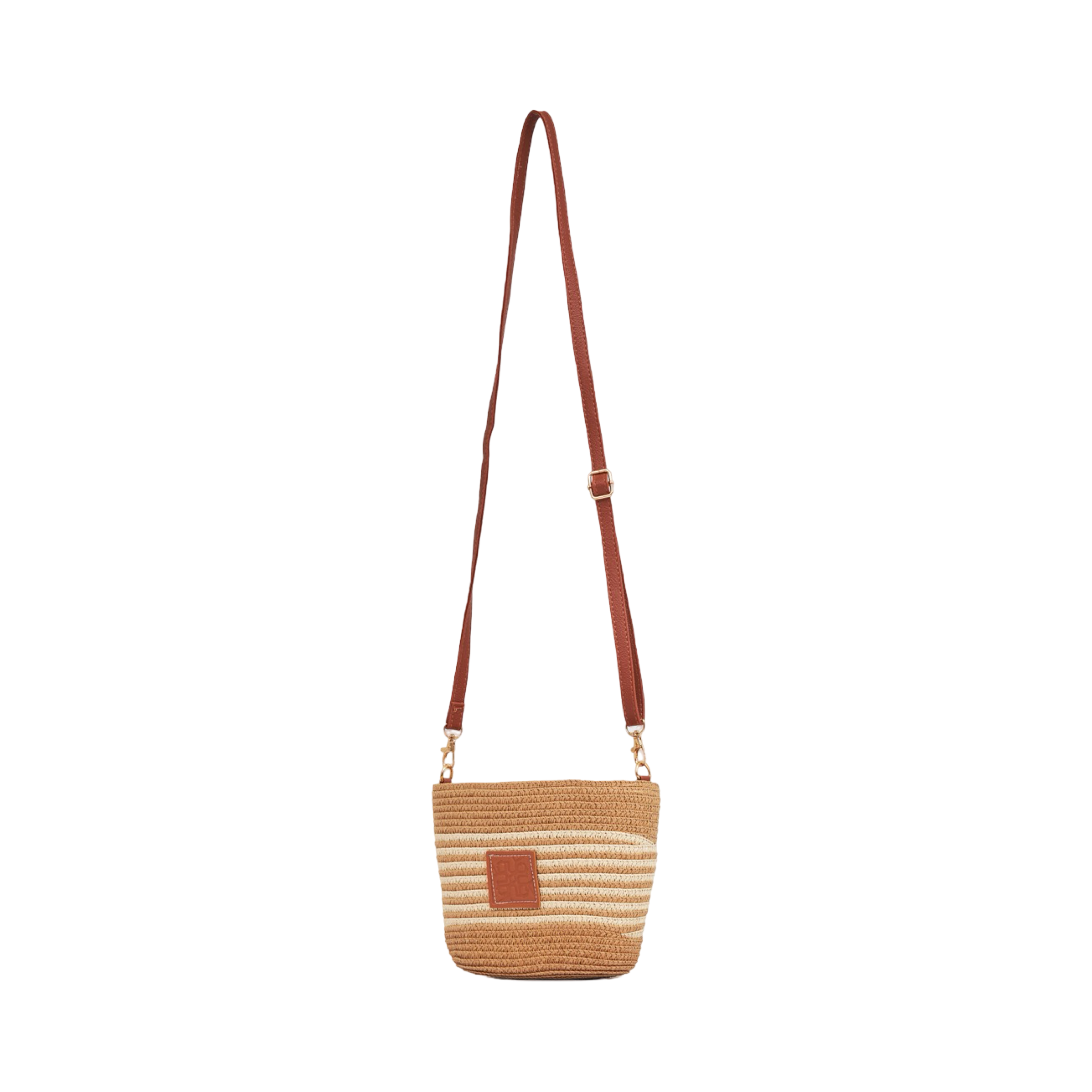 Mini Strip Tote Bag - Brown