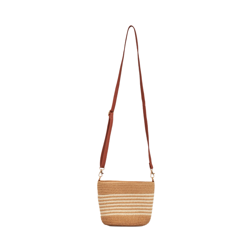 Mini Strip Tote Bag - Brown