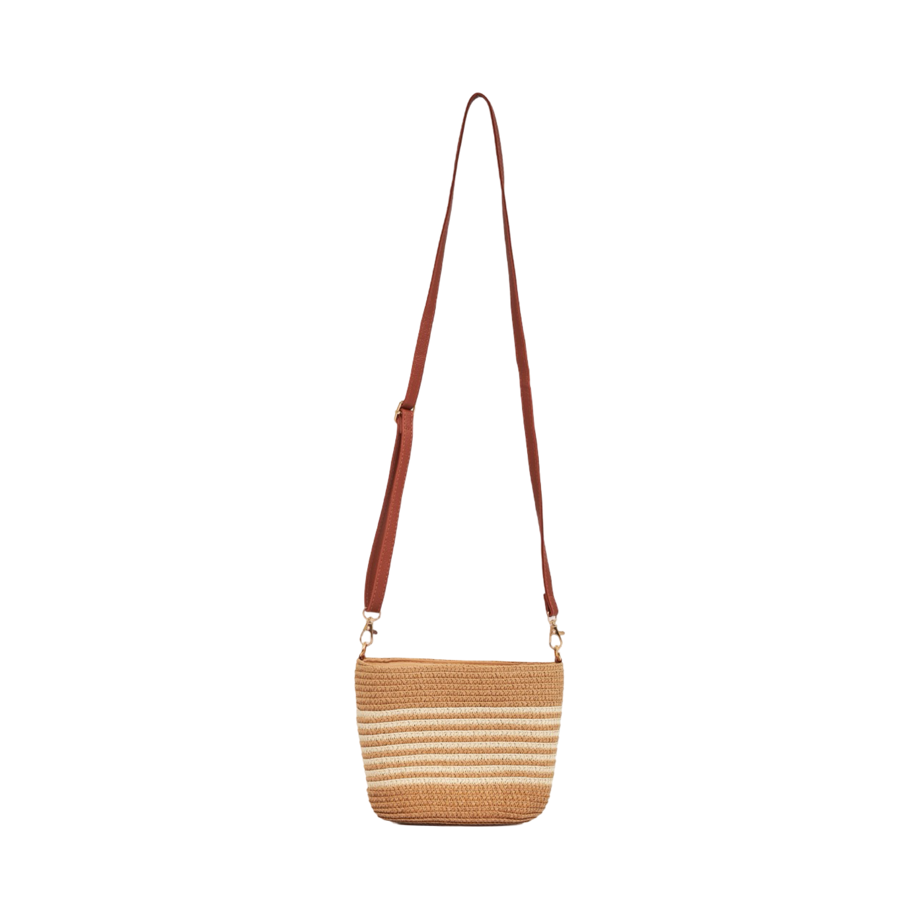 Mini Strip Tote Bag - Brown