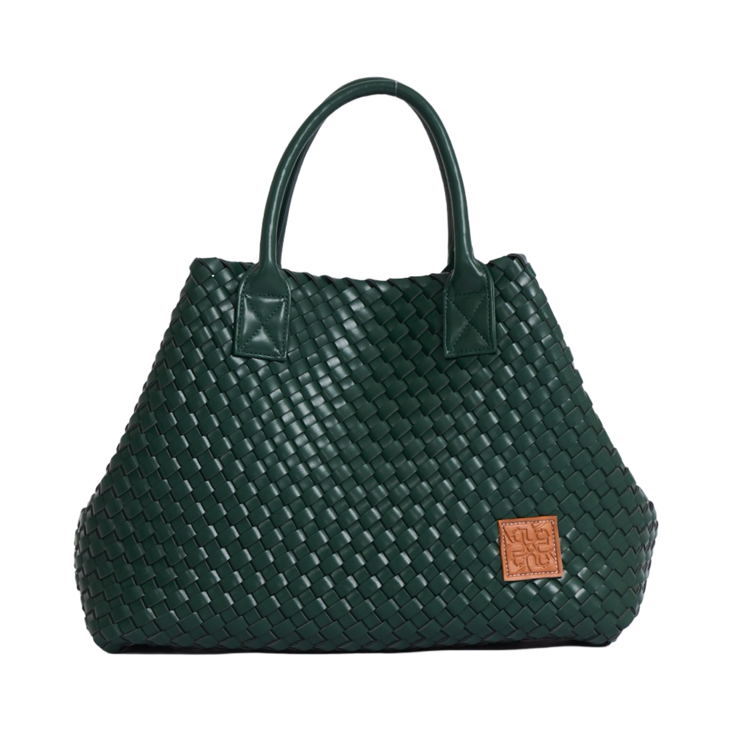 Woven Tote Bag - Royal Green