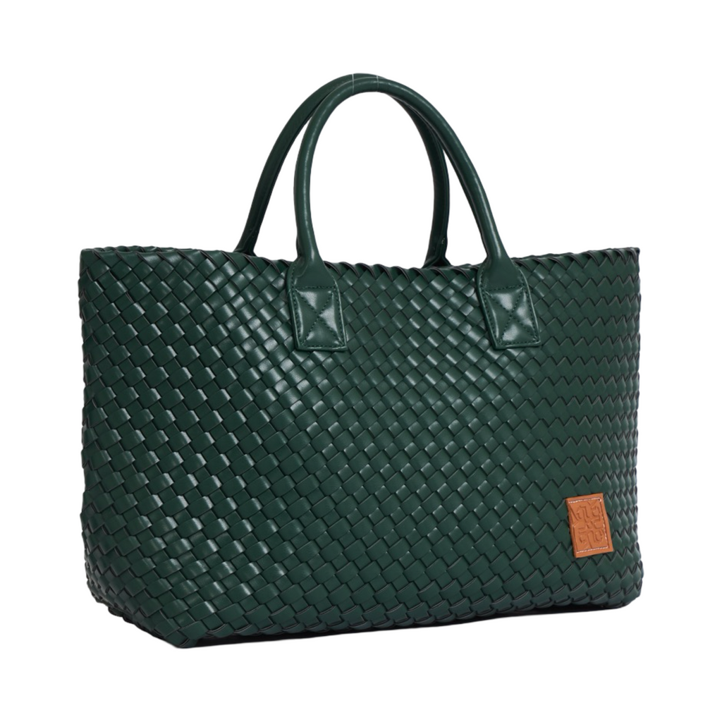 Woven Tote Bag - Royal Green