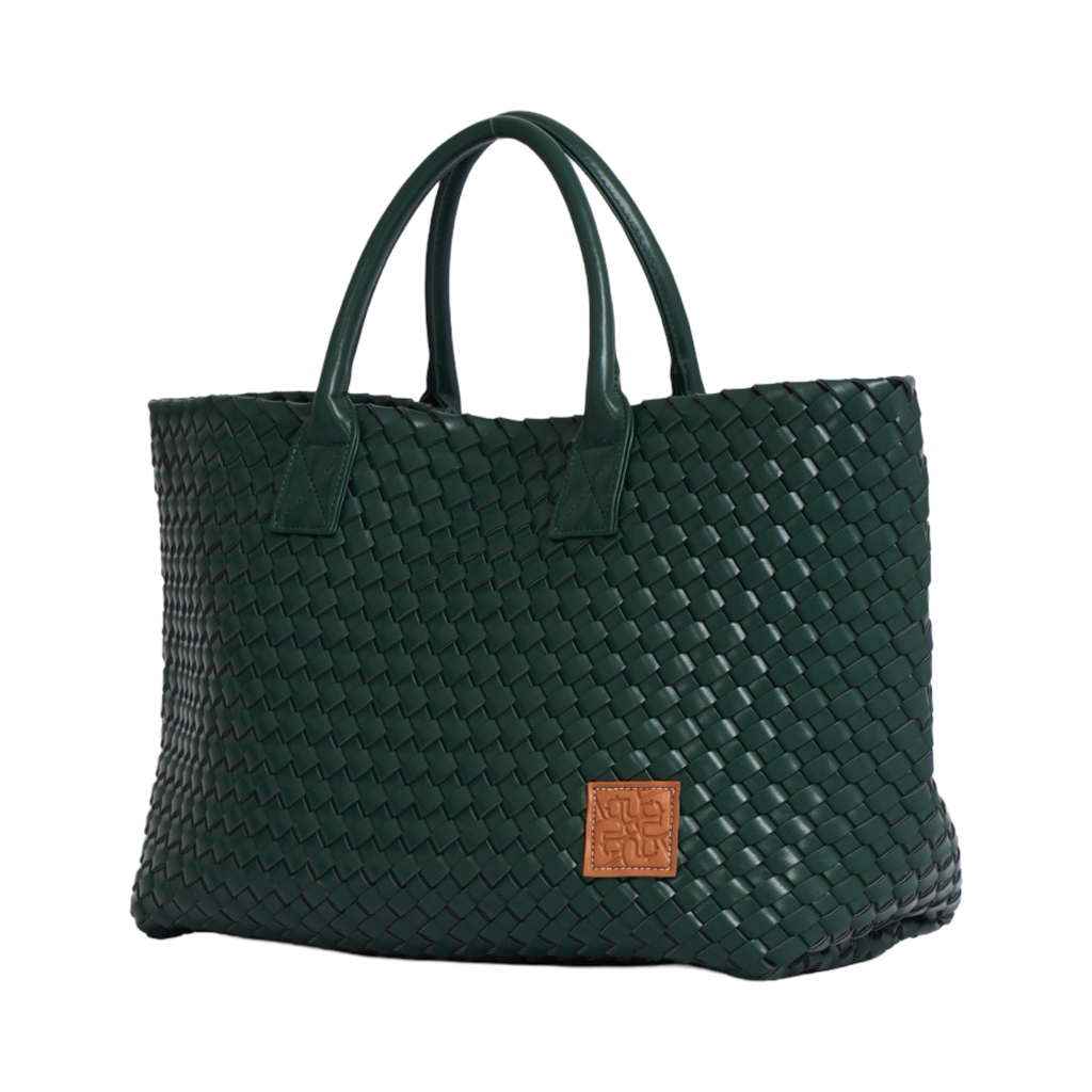 Woven Tote Bag - Royal Green