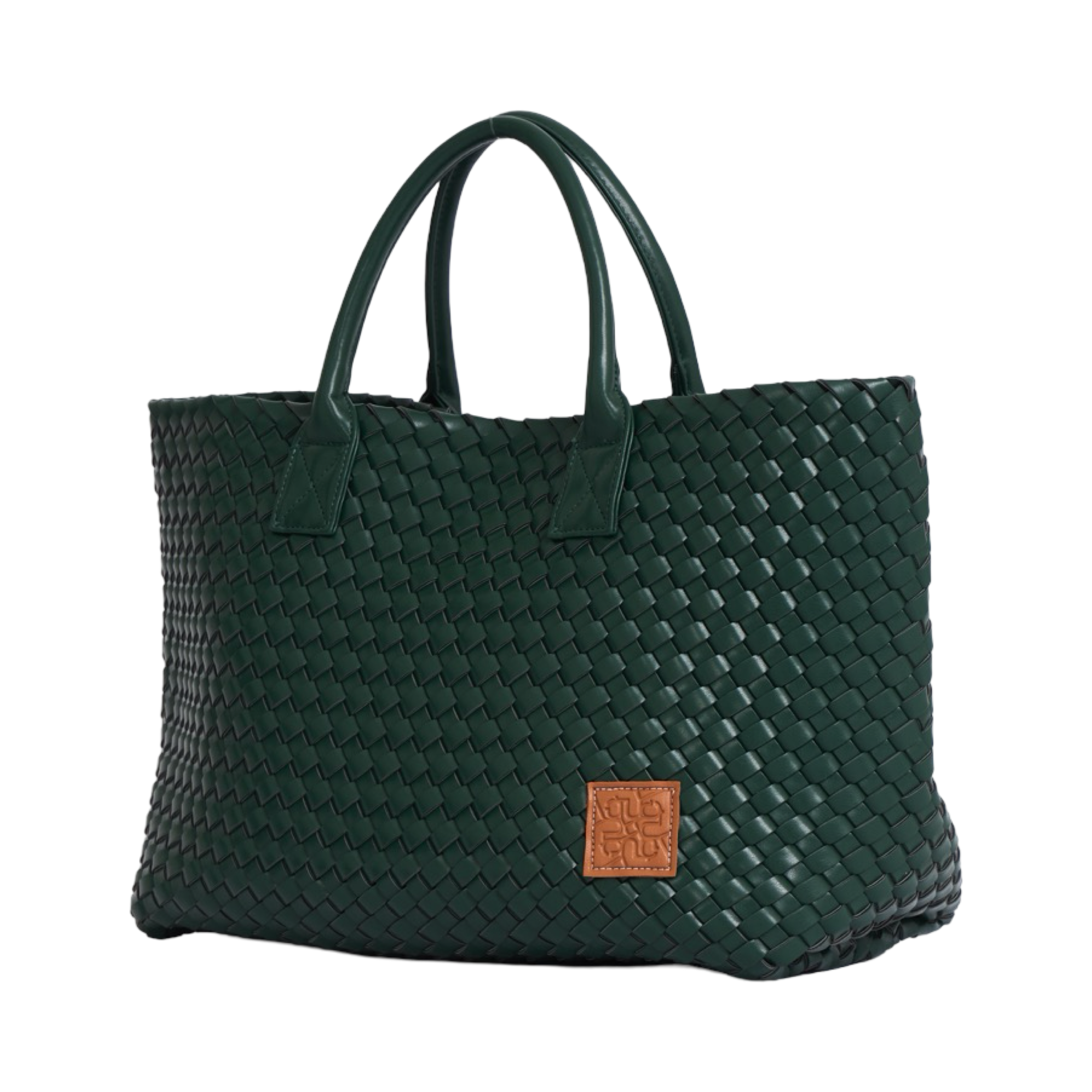 Woven Tote Bag - Royal Green