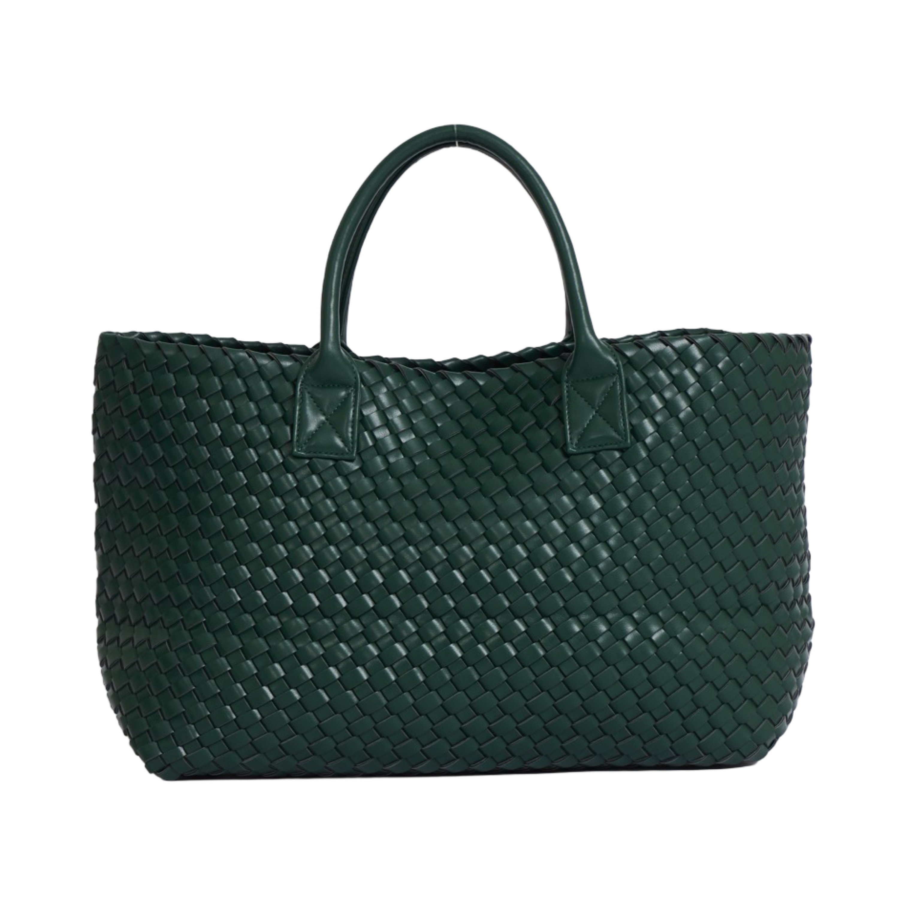 Woven Tote Bag - Royal Green
