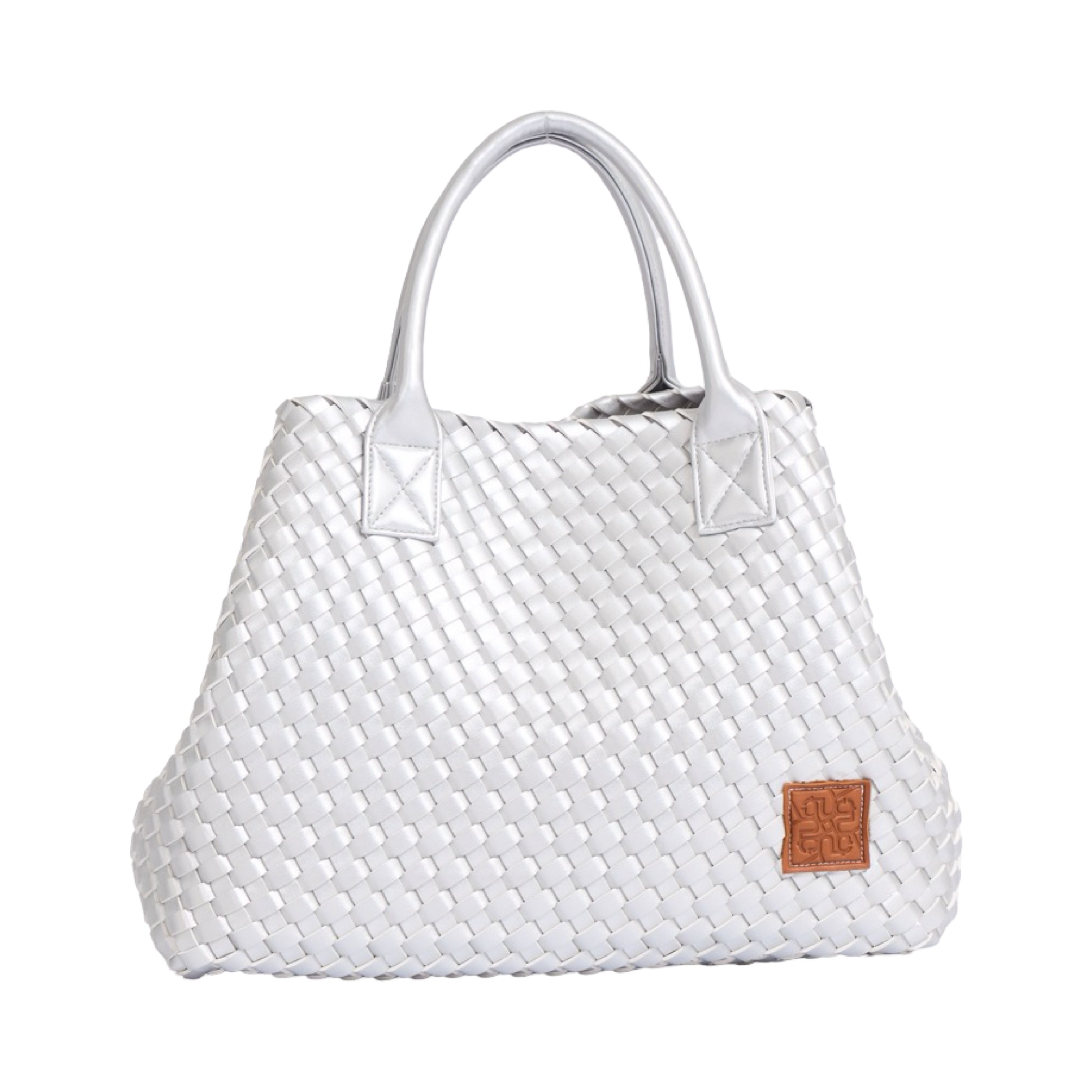 Woven Tote Bag - Silver