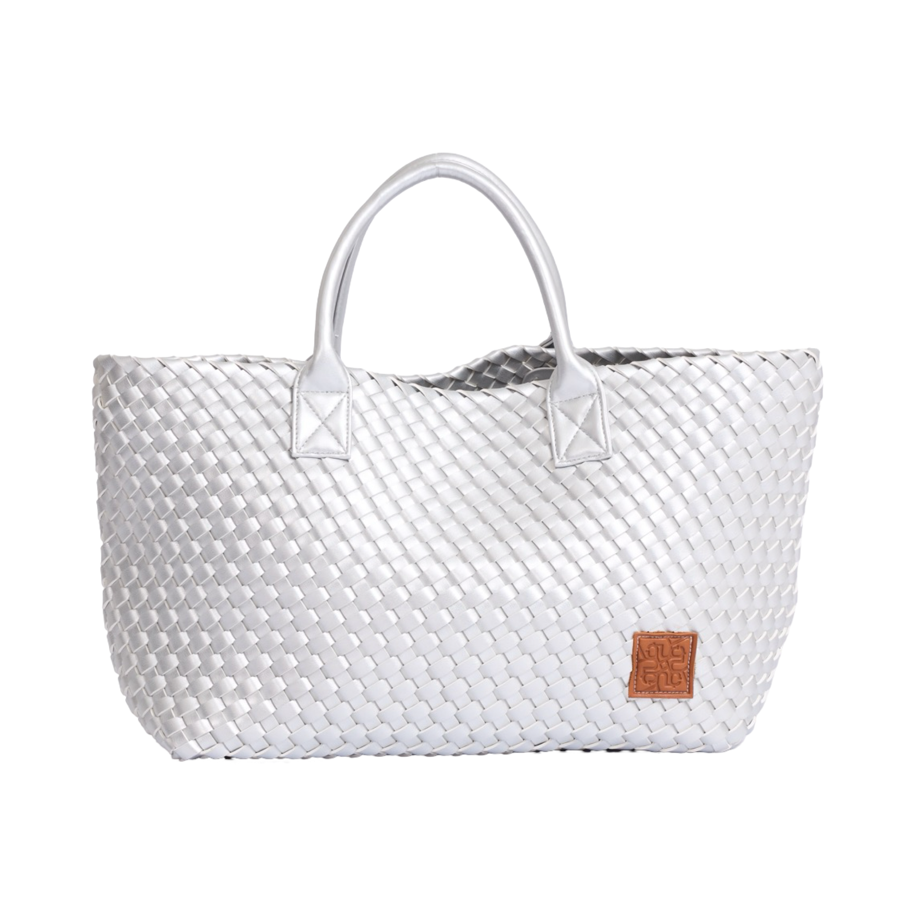 Woven Tote Bag - Silver