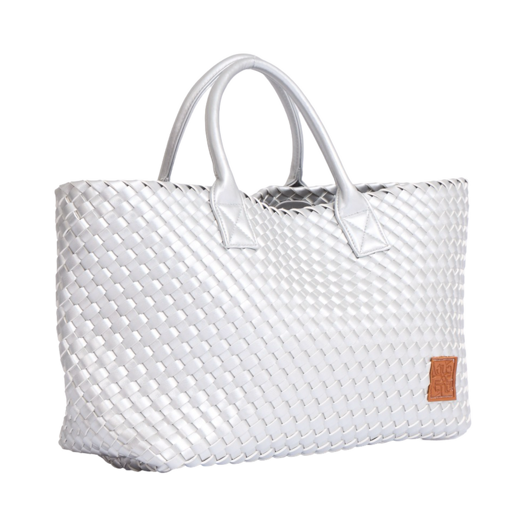 Woven Tote Bag - Silver