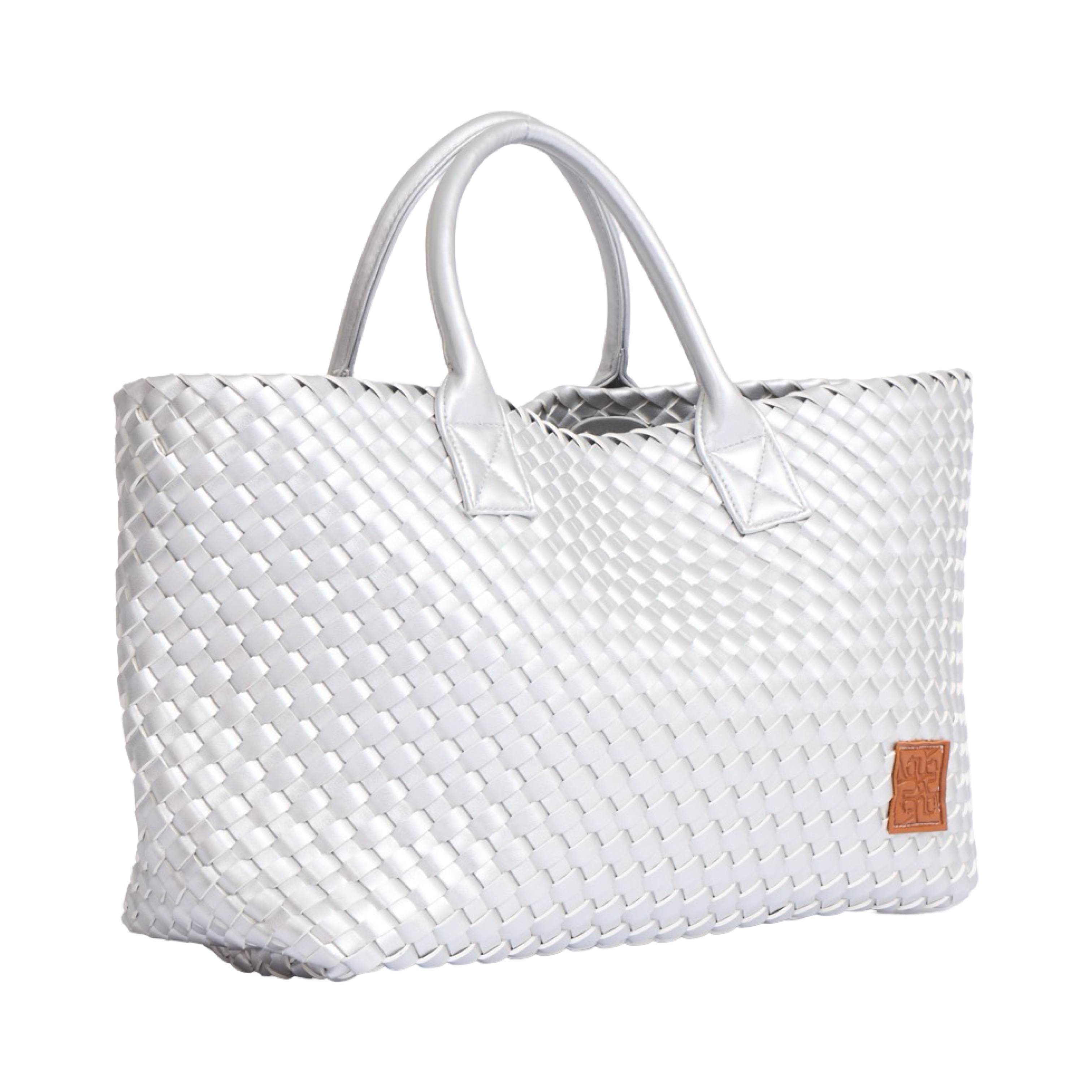 Woven Tote Bag - Silver