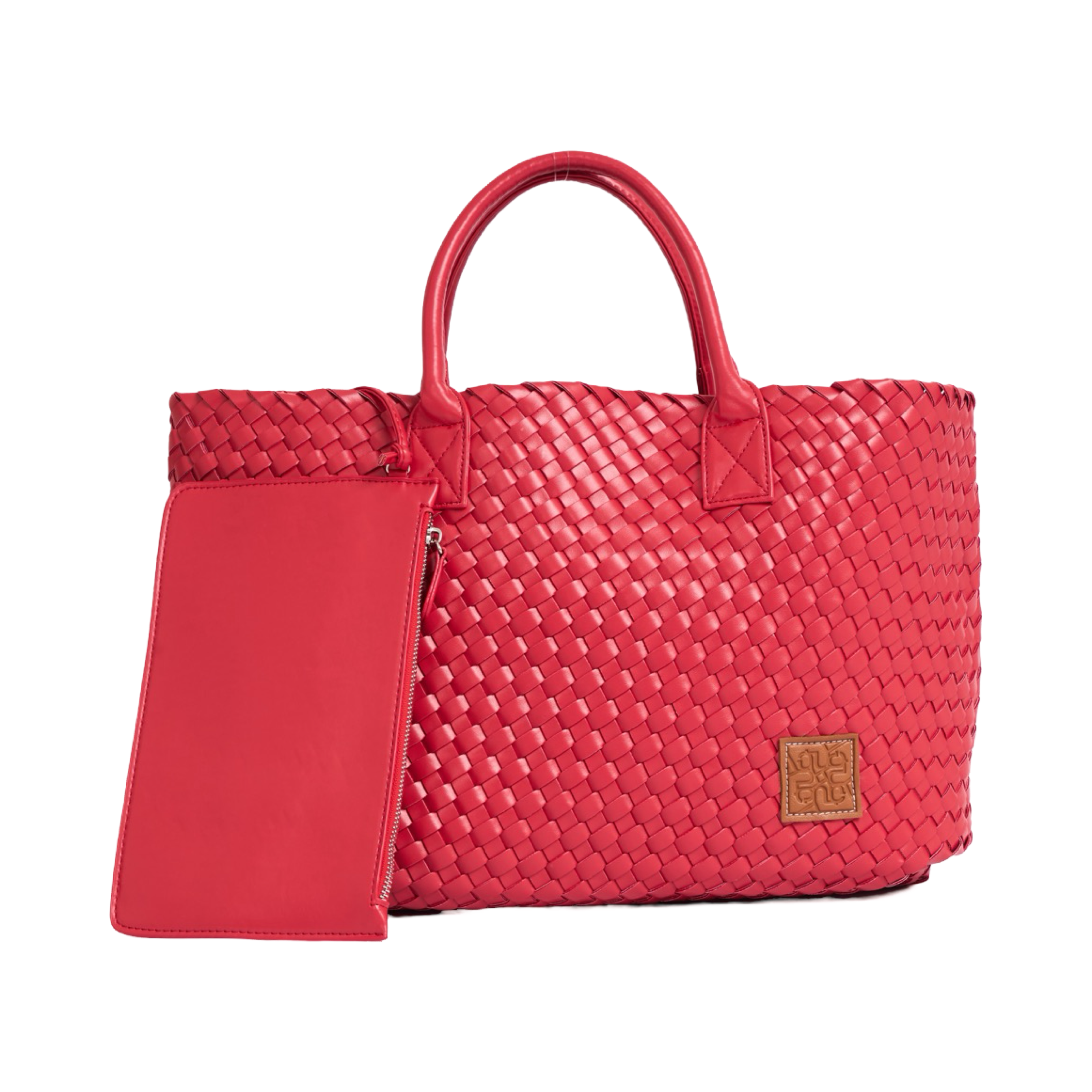 Woven Tote Bag - Cherry