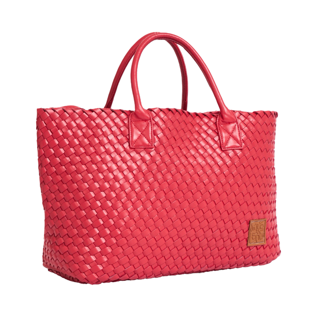 Woven Tote Bag - Cherry