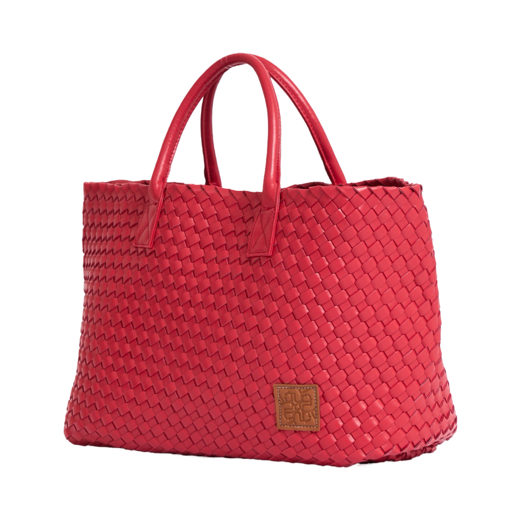 Woven Tote Bag - Cherry