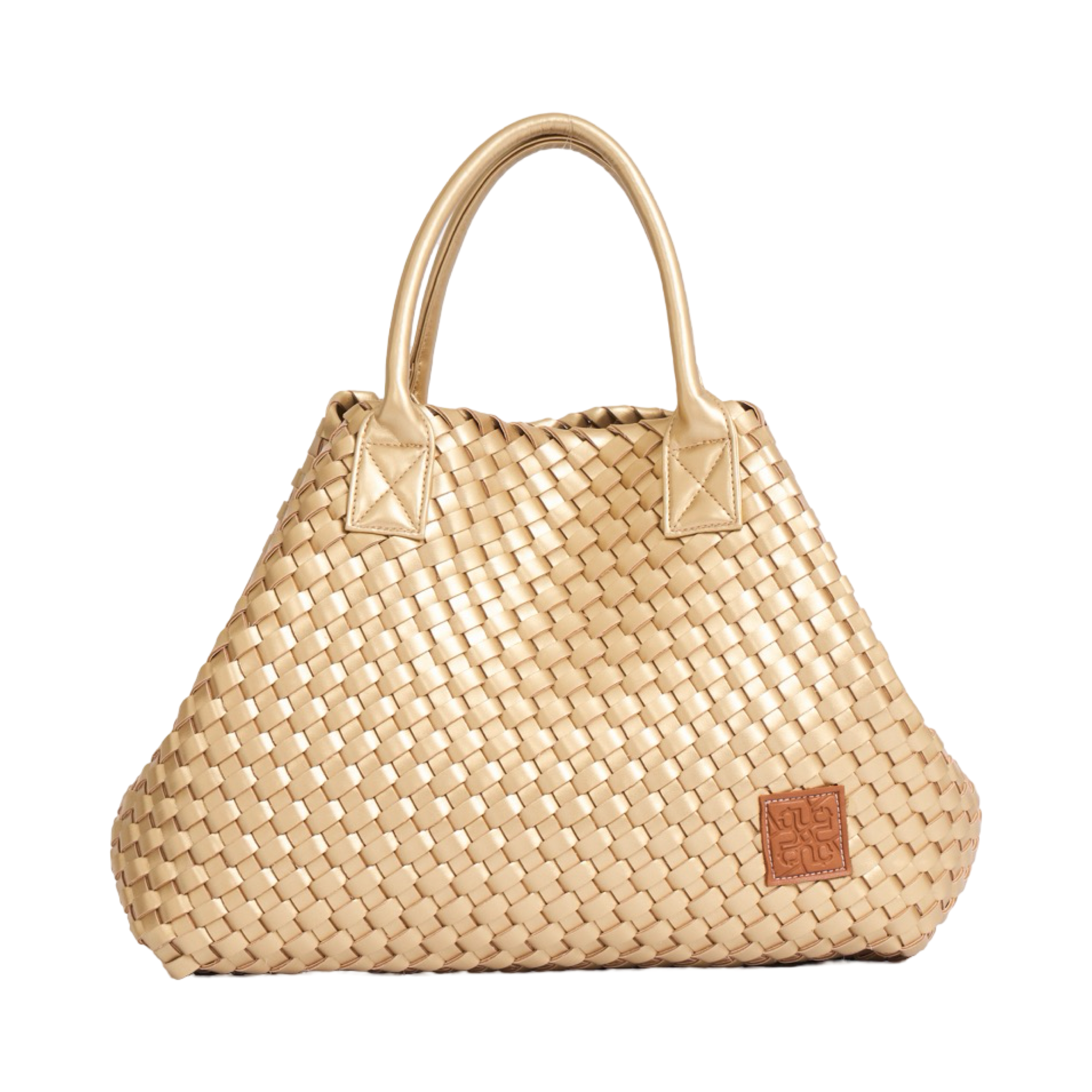 Woven Tote Bag - Gold