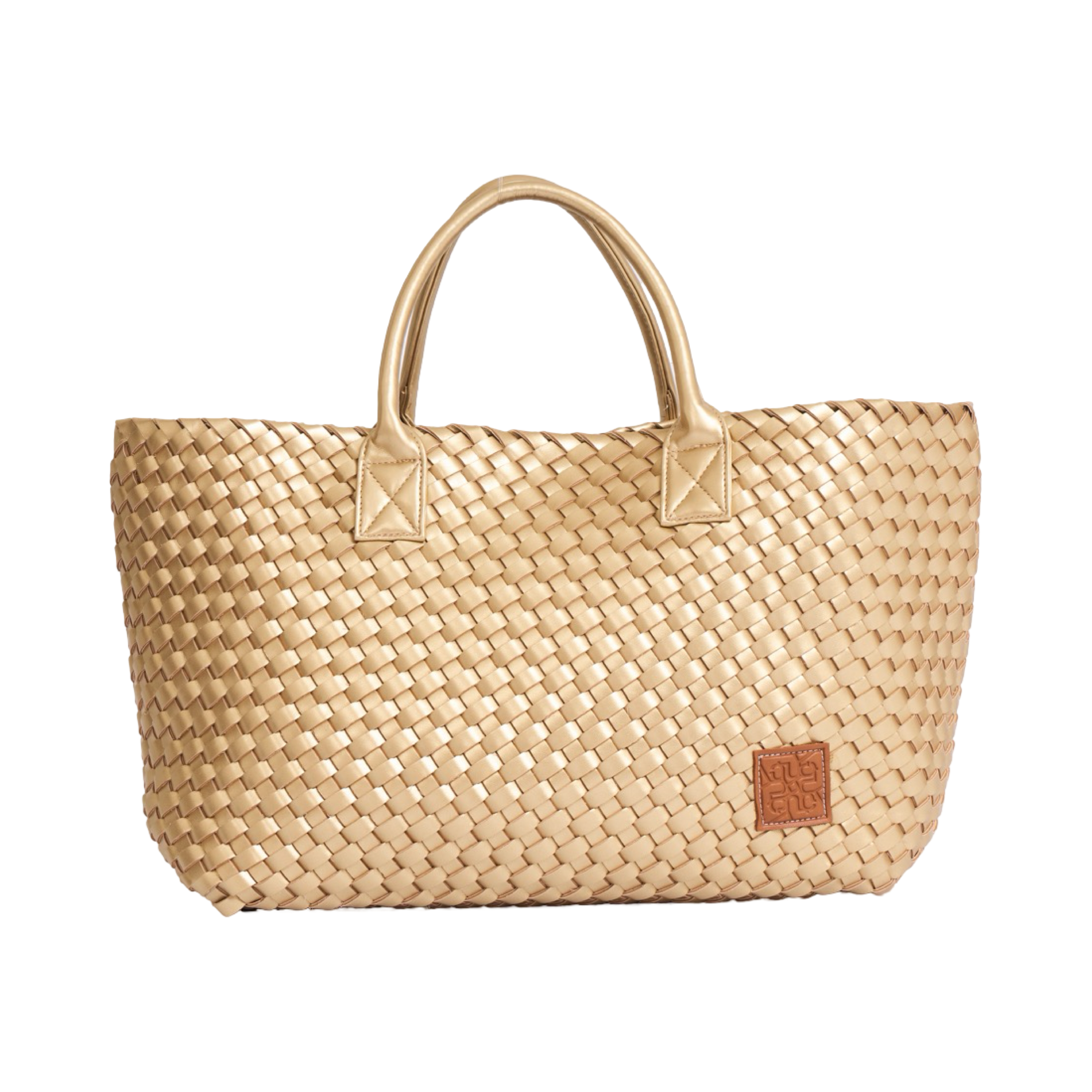 Woven Tote Bag - Gold