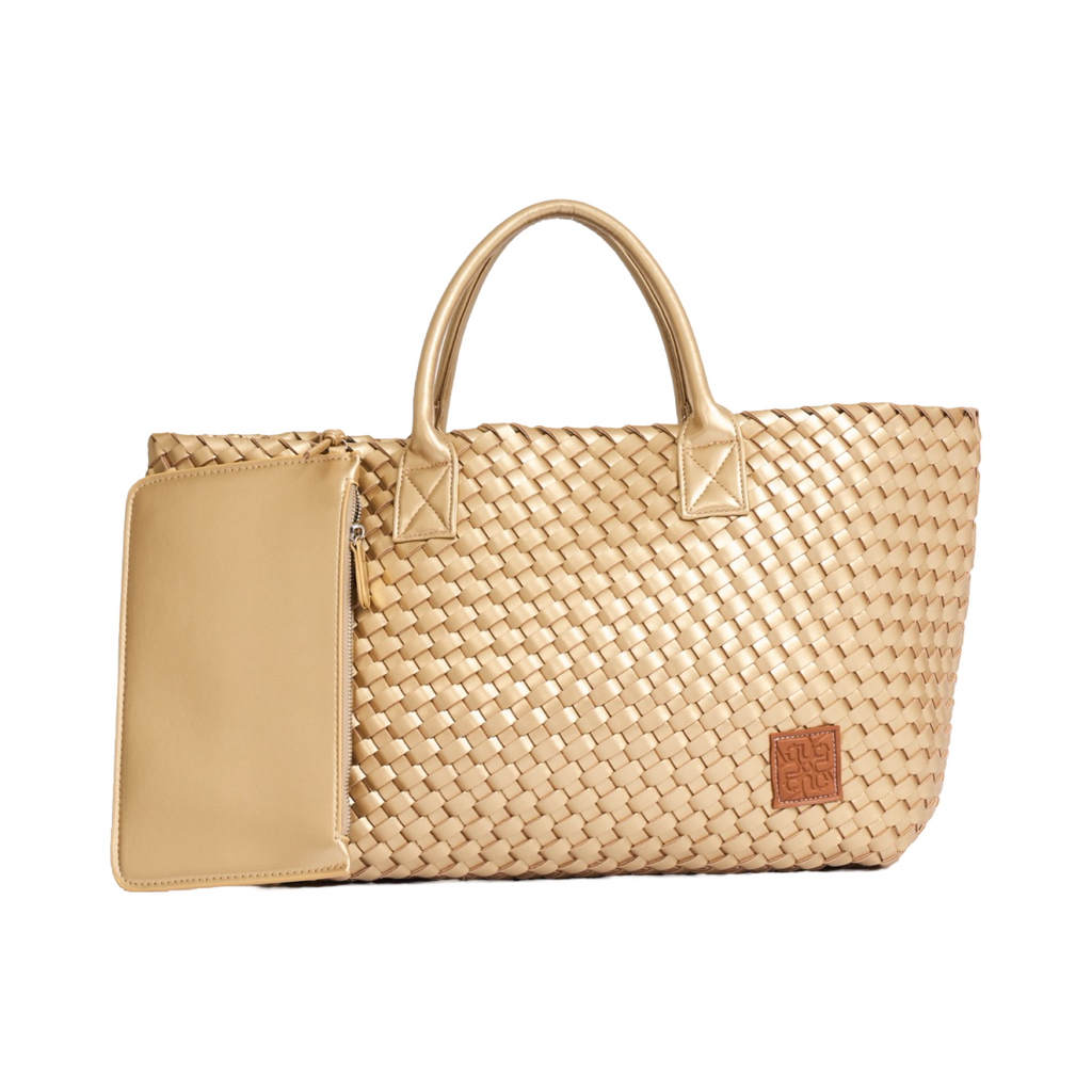 Woven Tote Bag - Gold