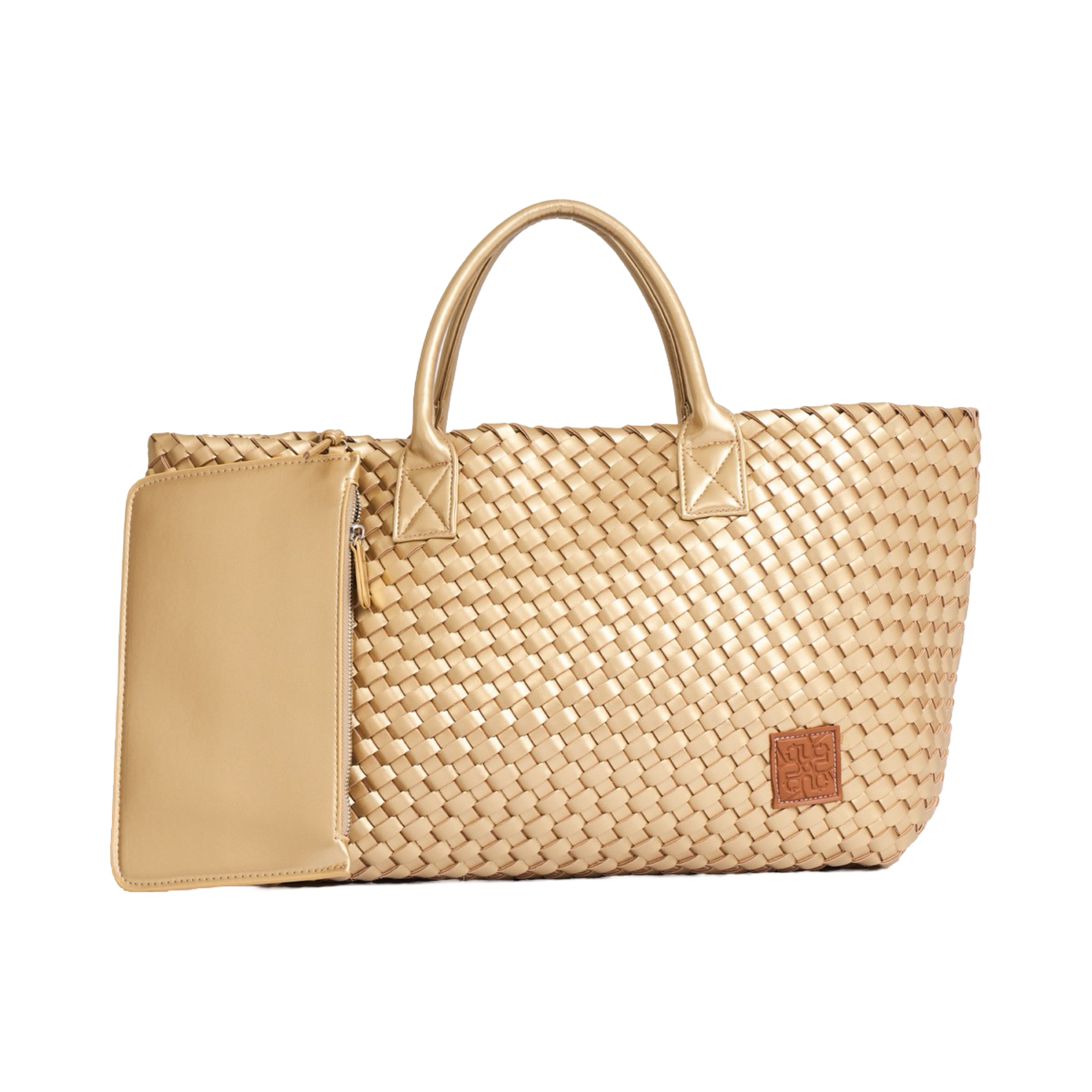 Woven Tote Bag - Gold