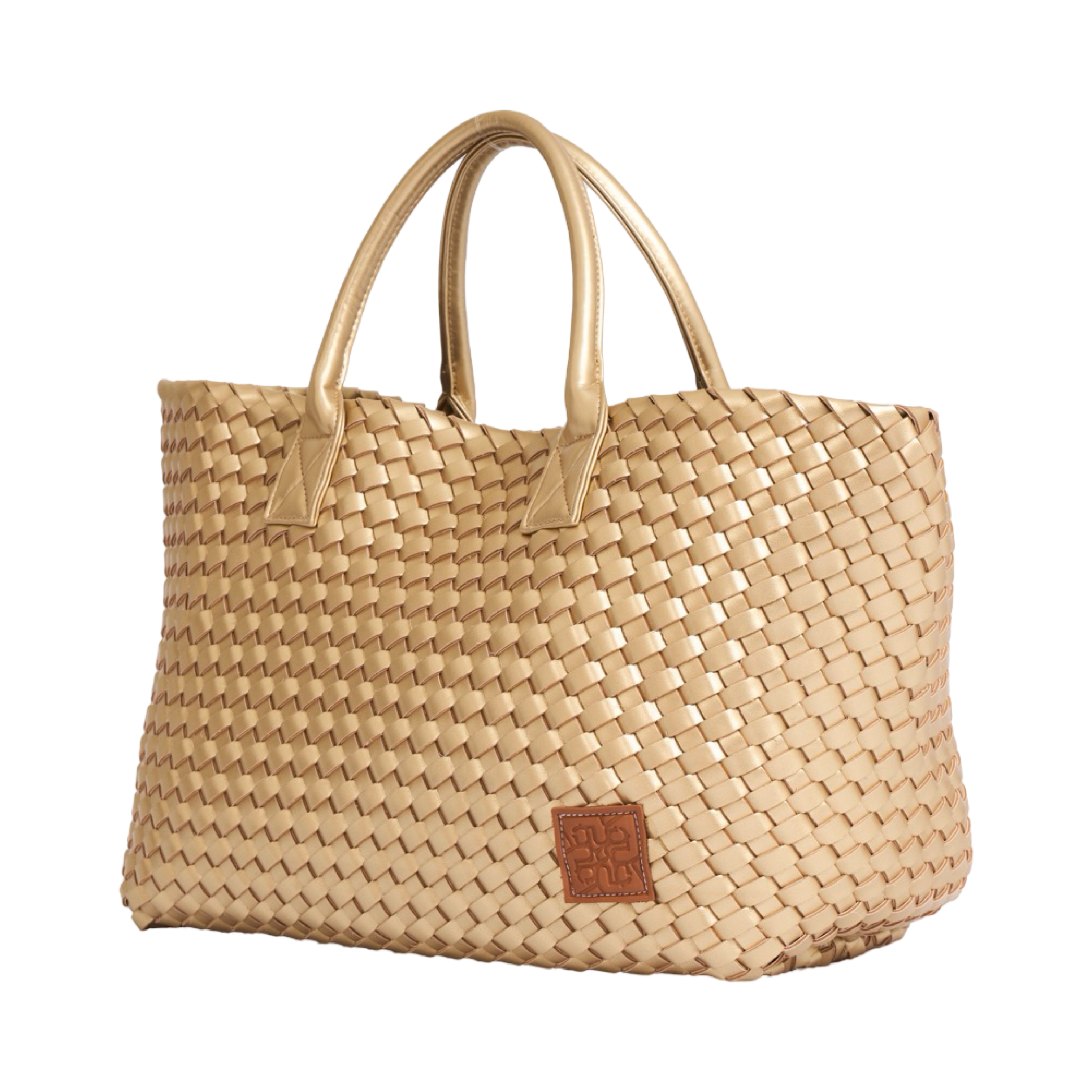 Woven Tote Bag - Gold