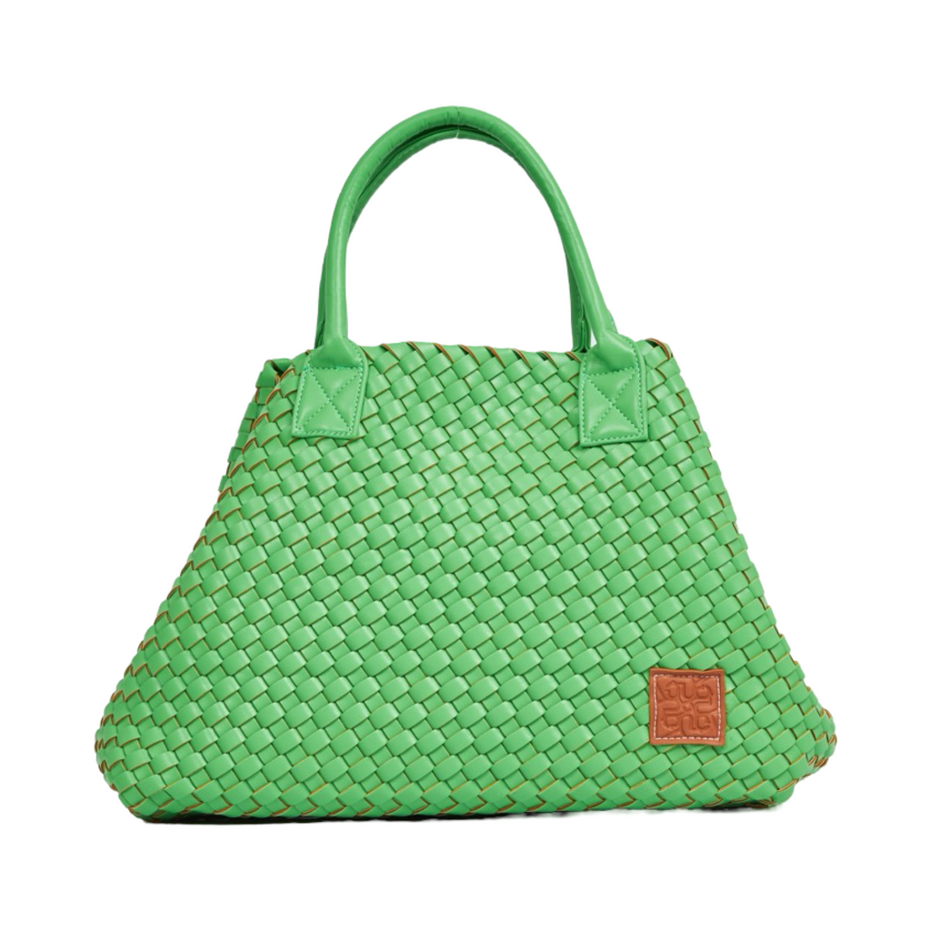 Woven Tote Bag - Lime Green