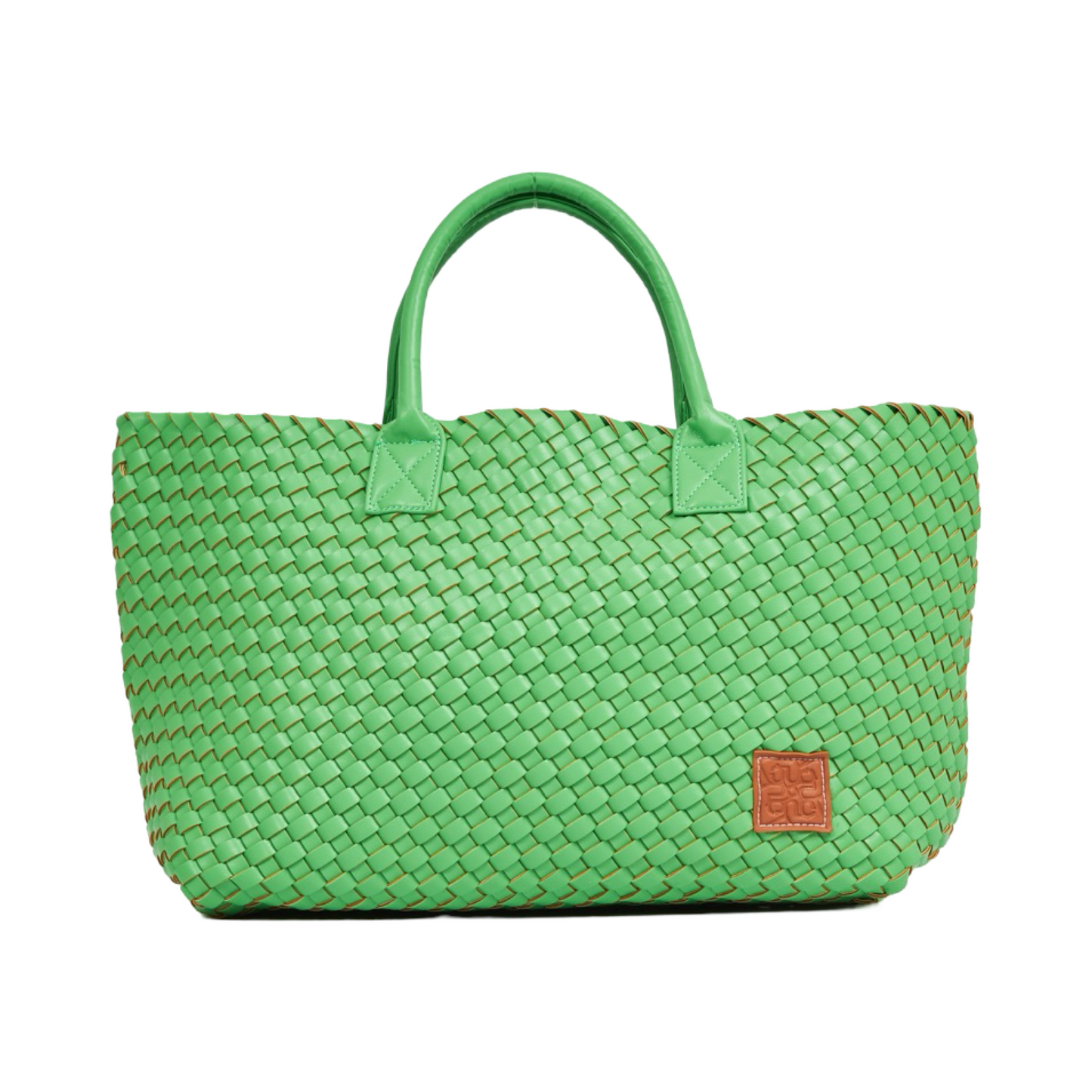 Woven Tote Bag - Lime Green