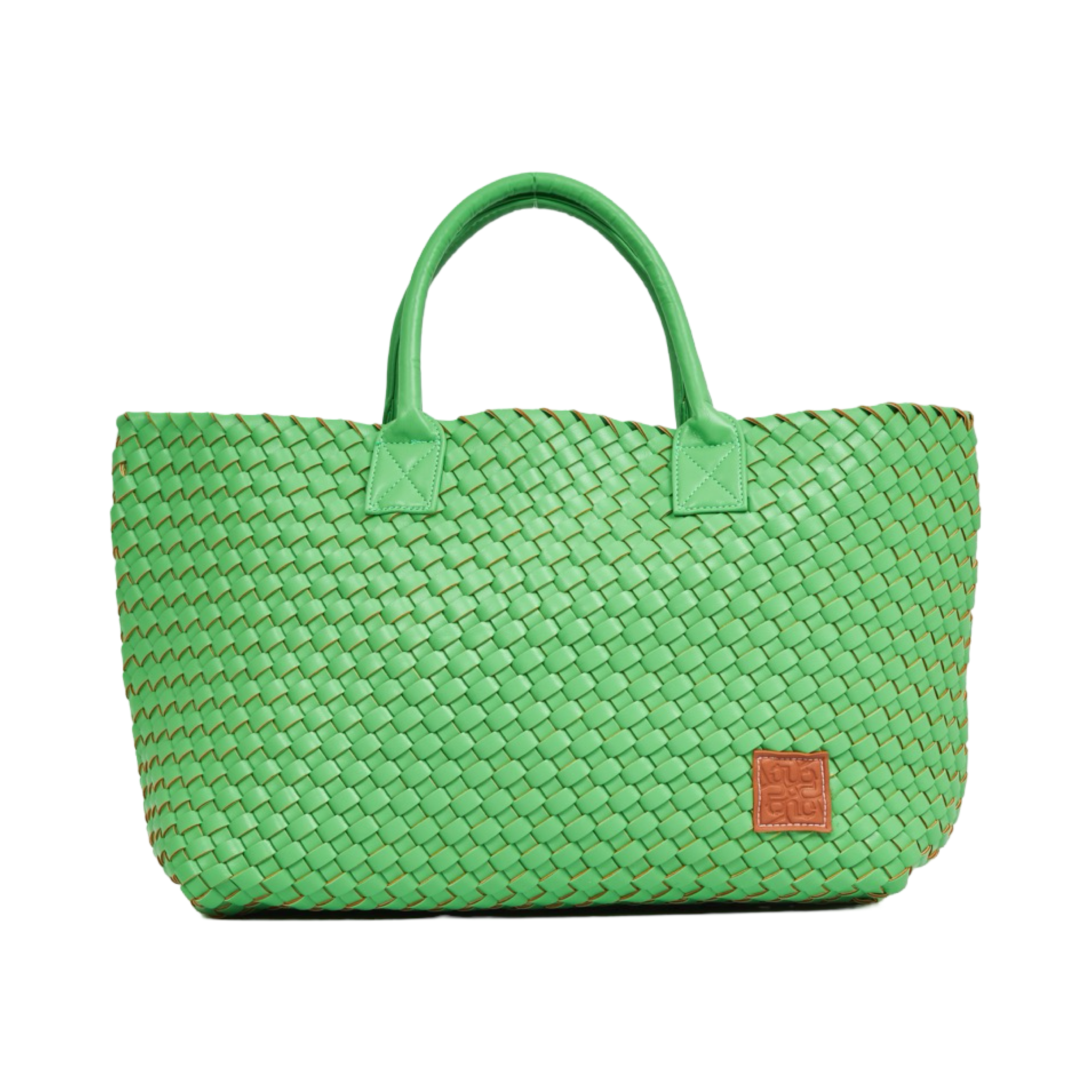 Woven Tote Bag - Lime Green