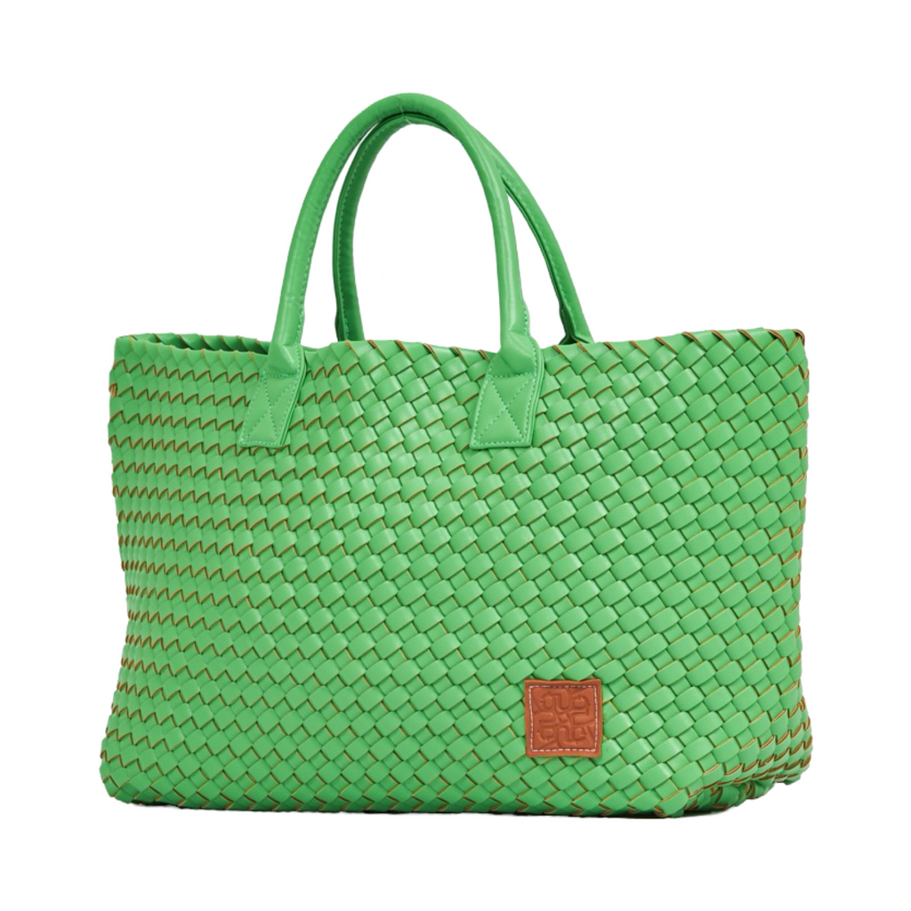 Woven Tote Bag - Lime Green