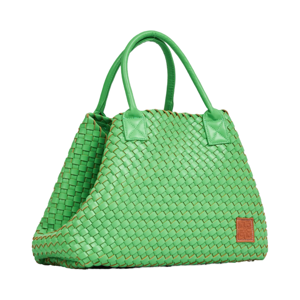 Woven Tote Bag - Lime Green