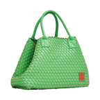 Woven Tote Bag - Lime Green