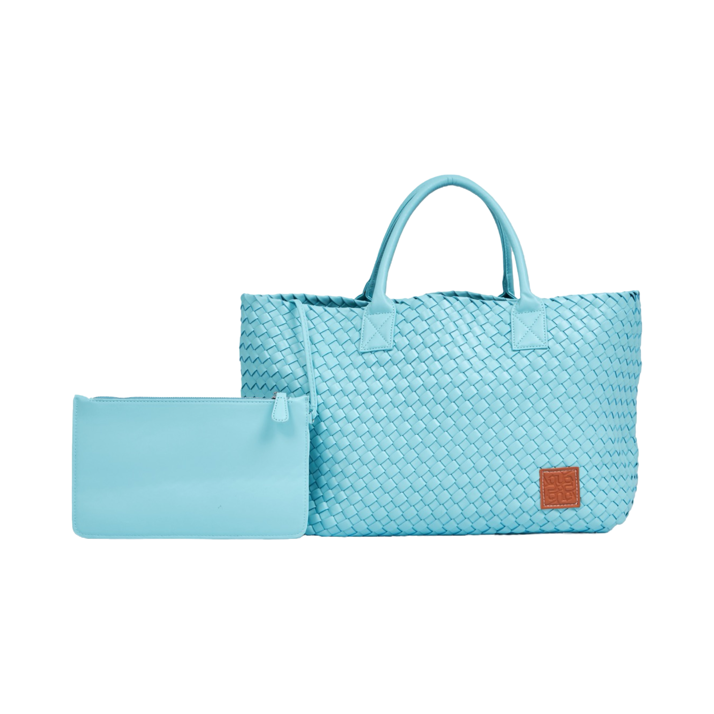 Woven Tote Bag - Sky Blue