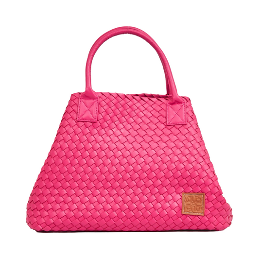 Woven Tote Bag - Hot Pink