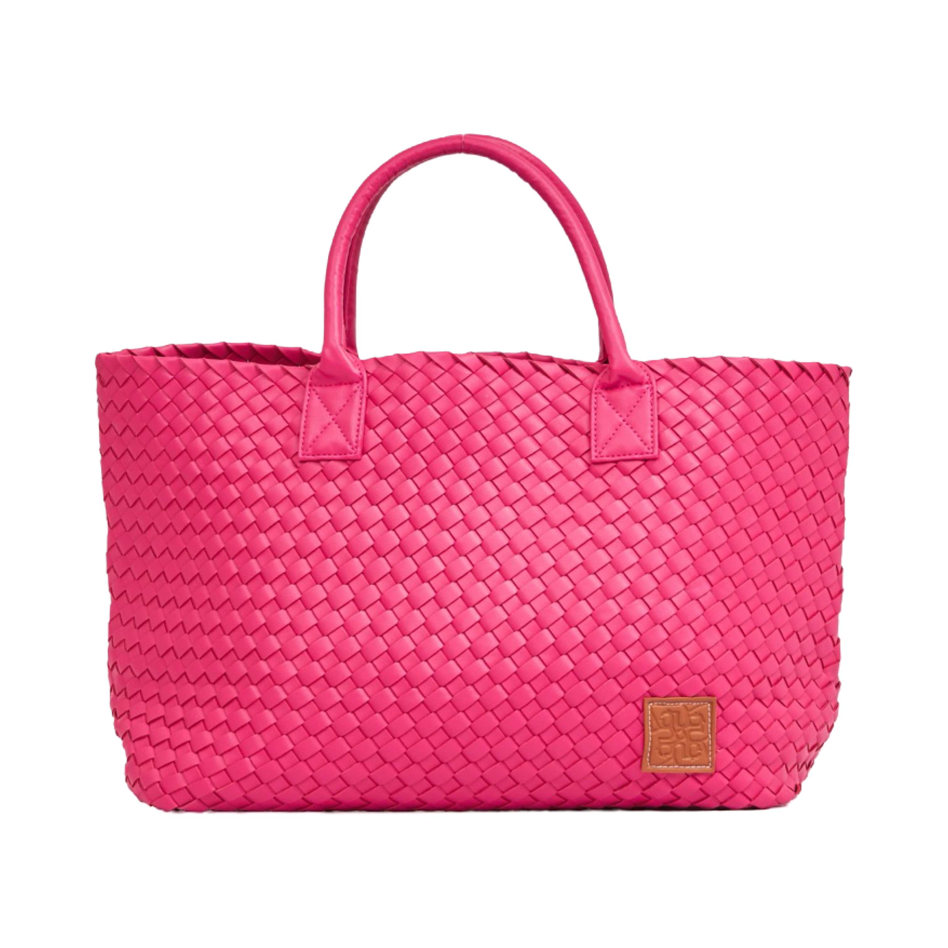 Woven Tote Bag - Hot Pink