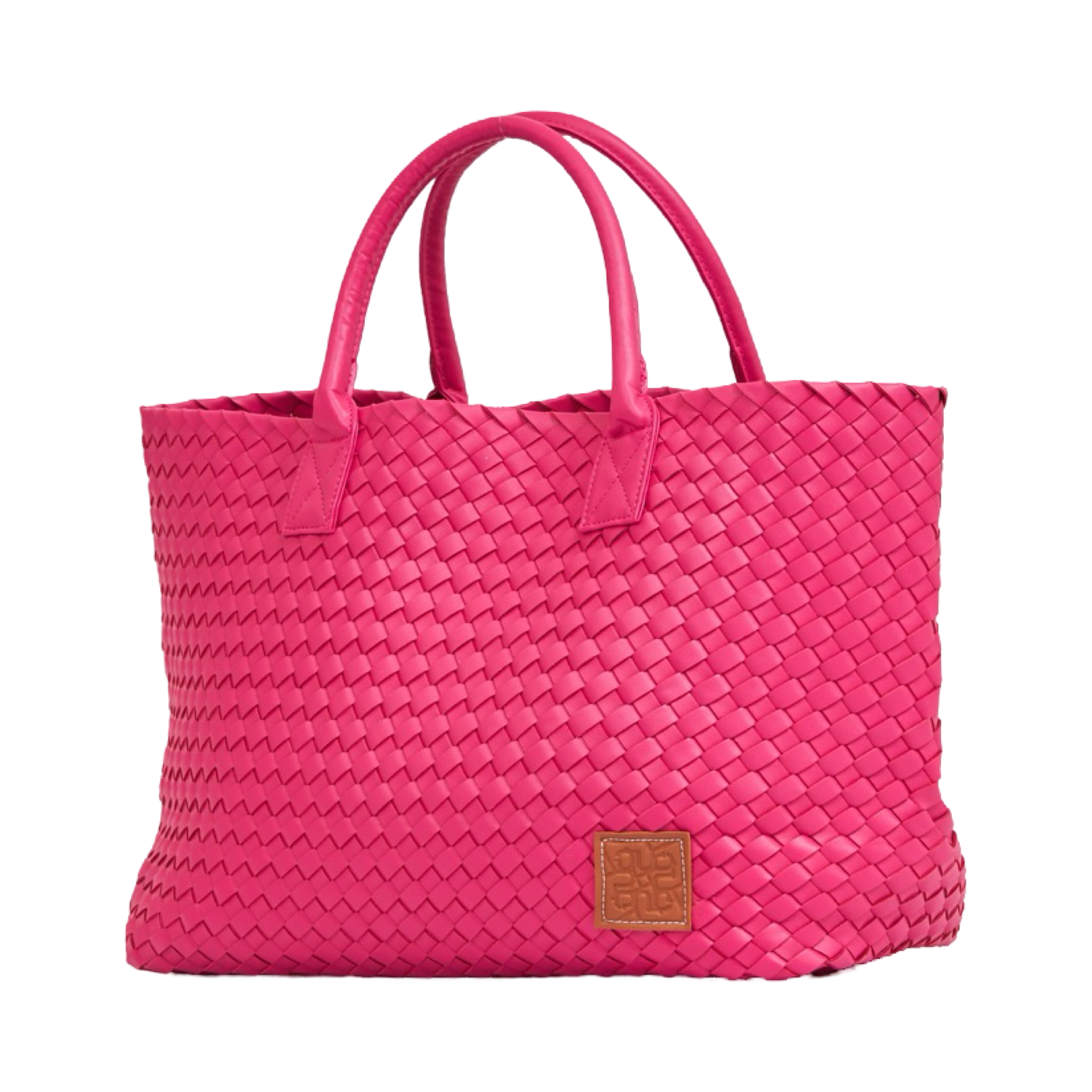 Woven Tote Bag - Hot Pink