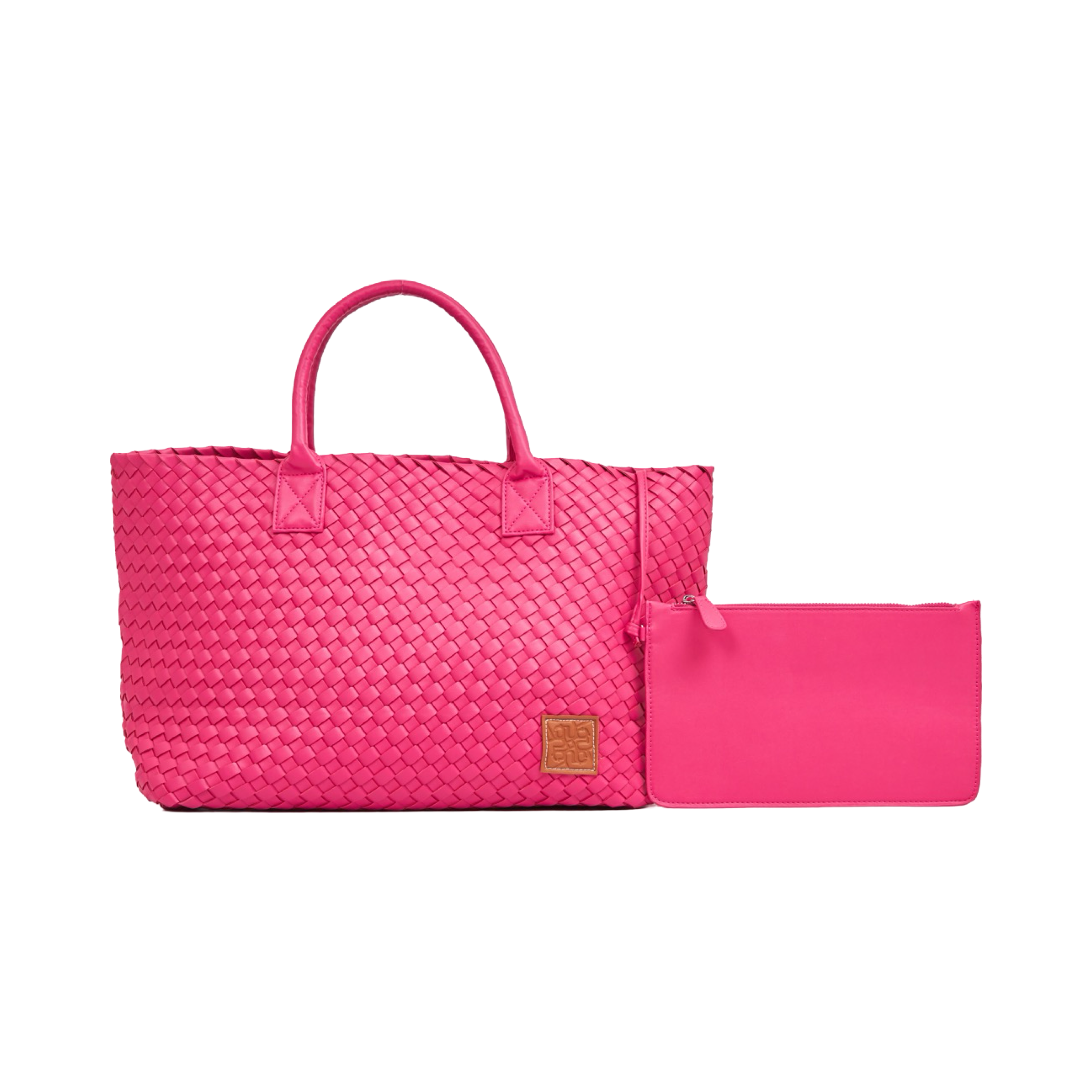 Woven Tote Bag - Hot Pink