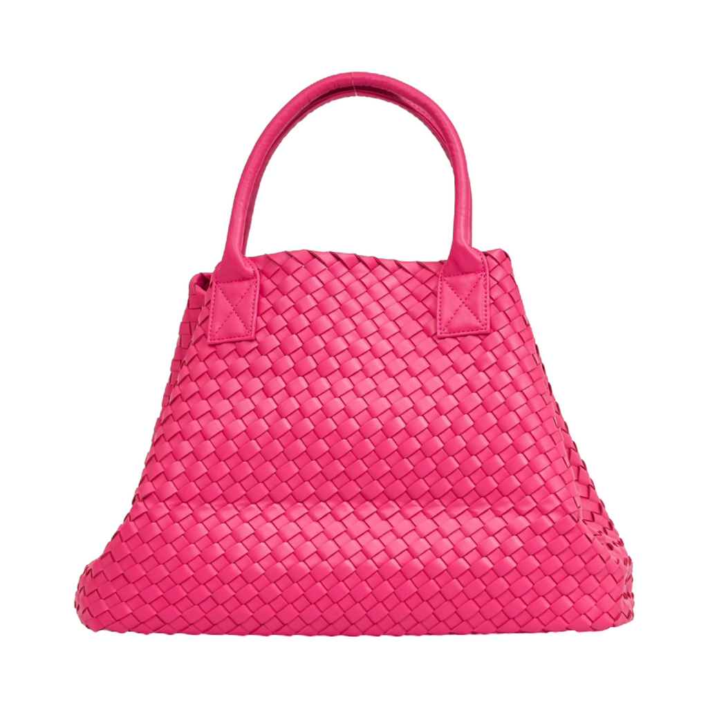 Woven Tote Bag - Hot Pink
