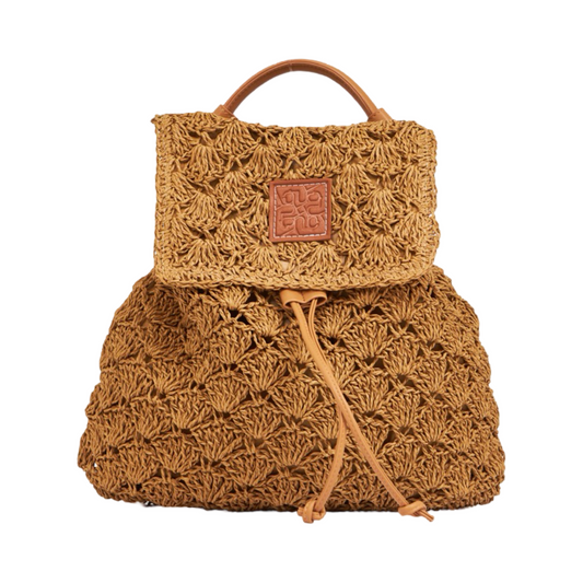 Straw Backpack - Brown