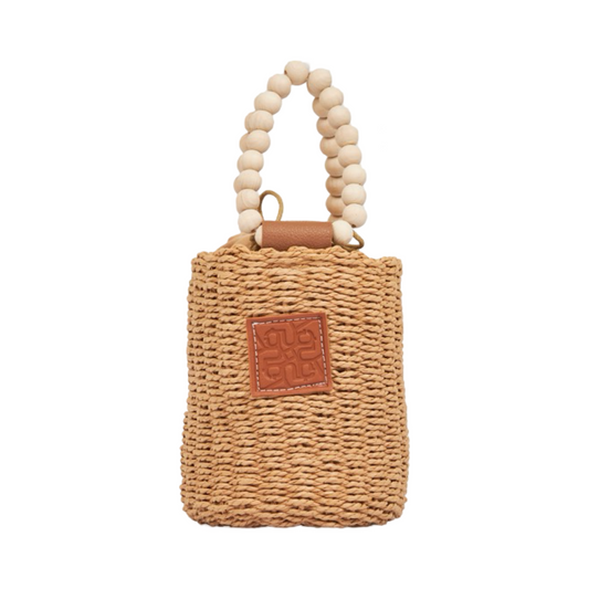 Rattan Mini Clutch - Brown