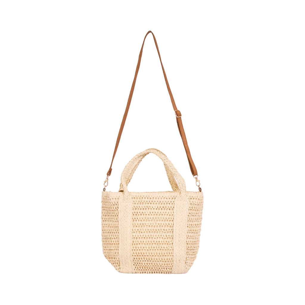 Everyday Earth – Straw Tote Bag With Tassel – Beige