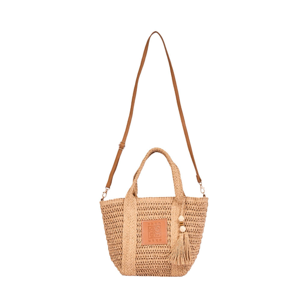 Everyday Earth – Straw Tote Bag With Tassel – Brown