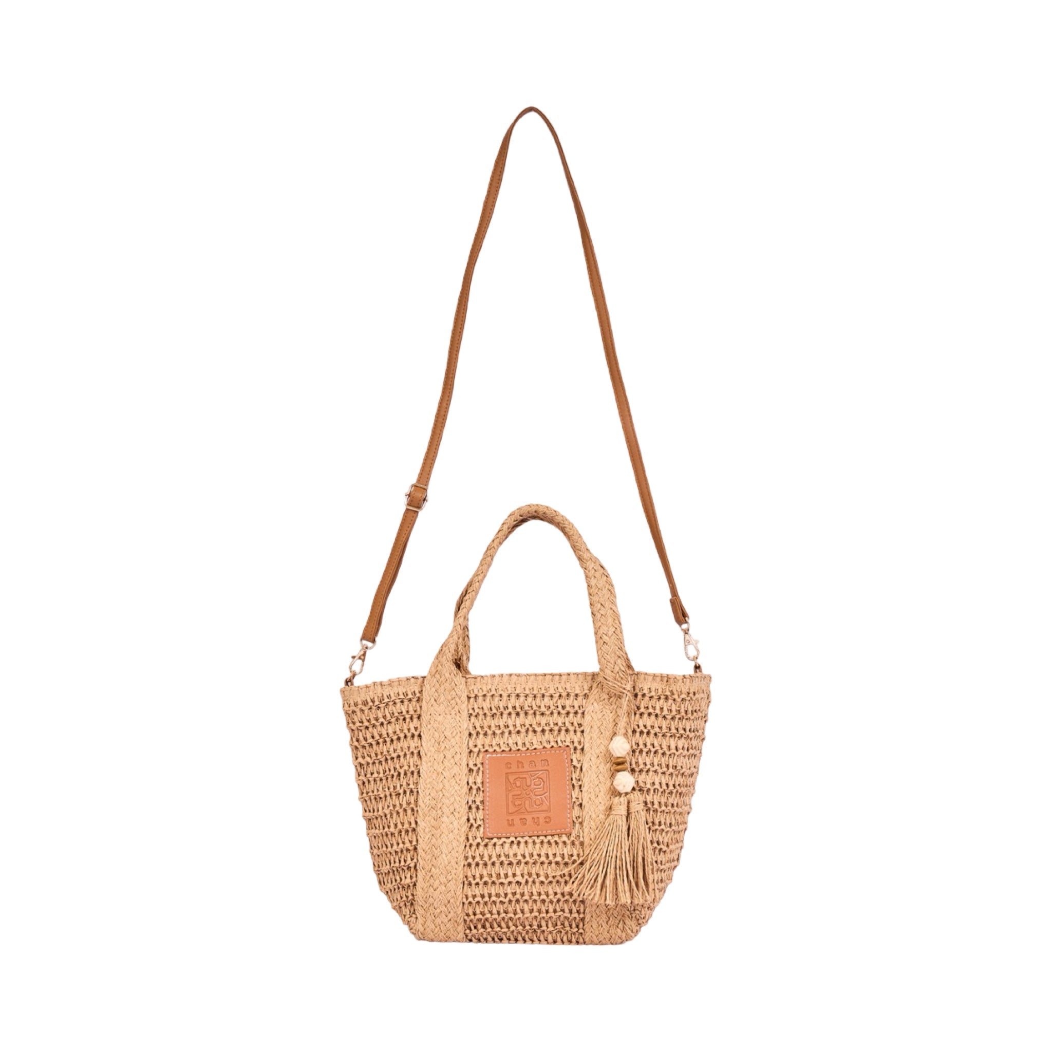 Everyday Earth – Straw Tote Bag With Tassel – Brown