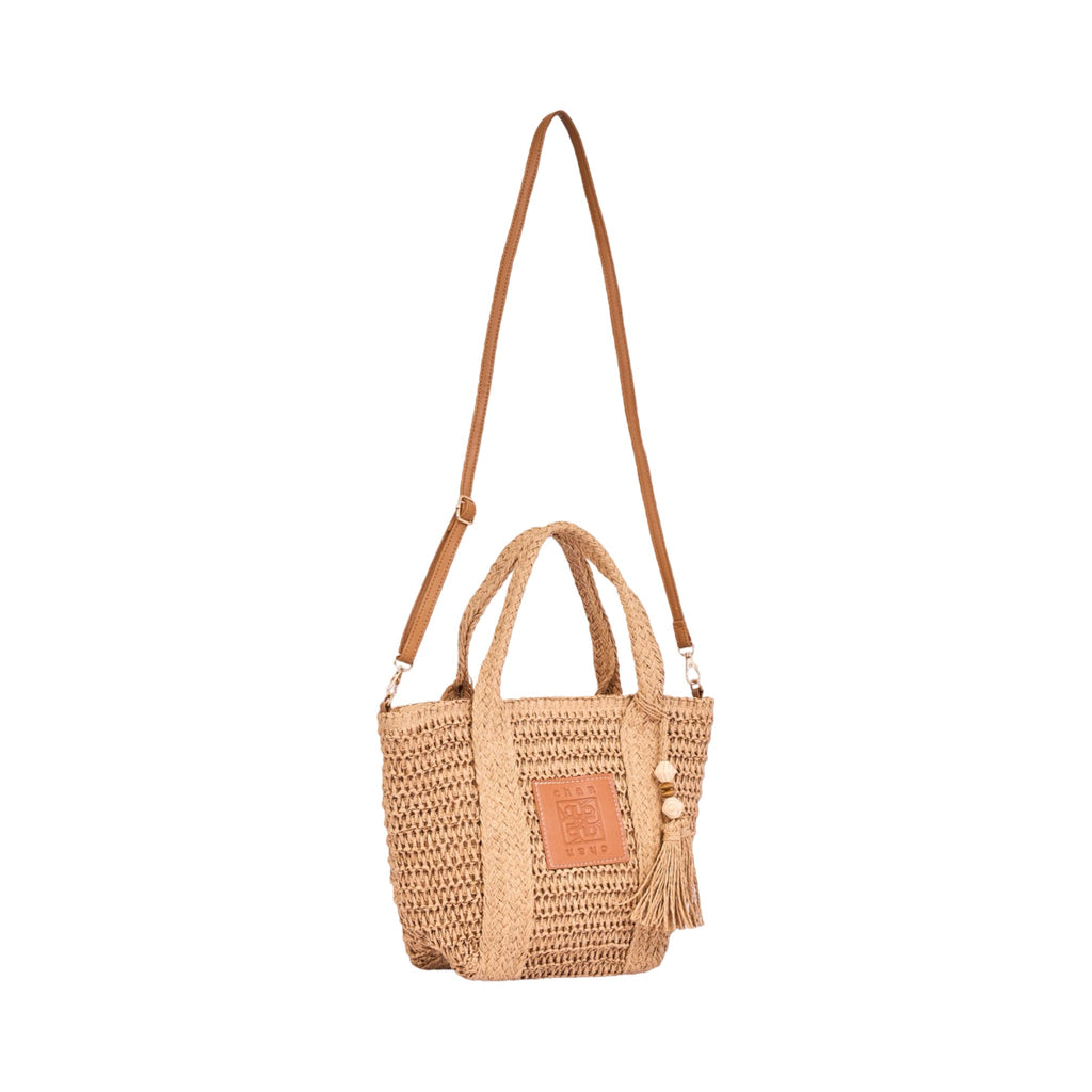 Everyday Earth – Straw Tote Bag With Tassel – Brown